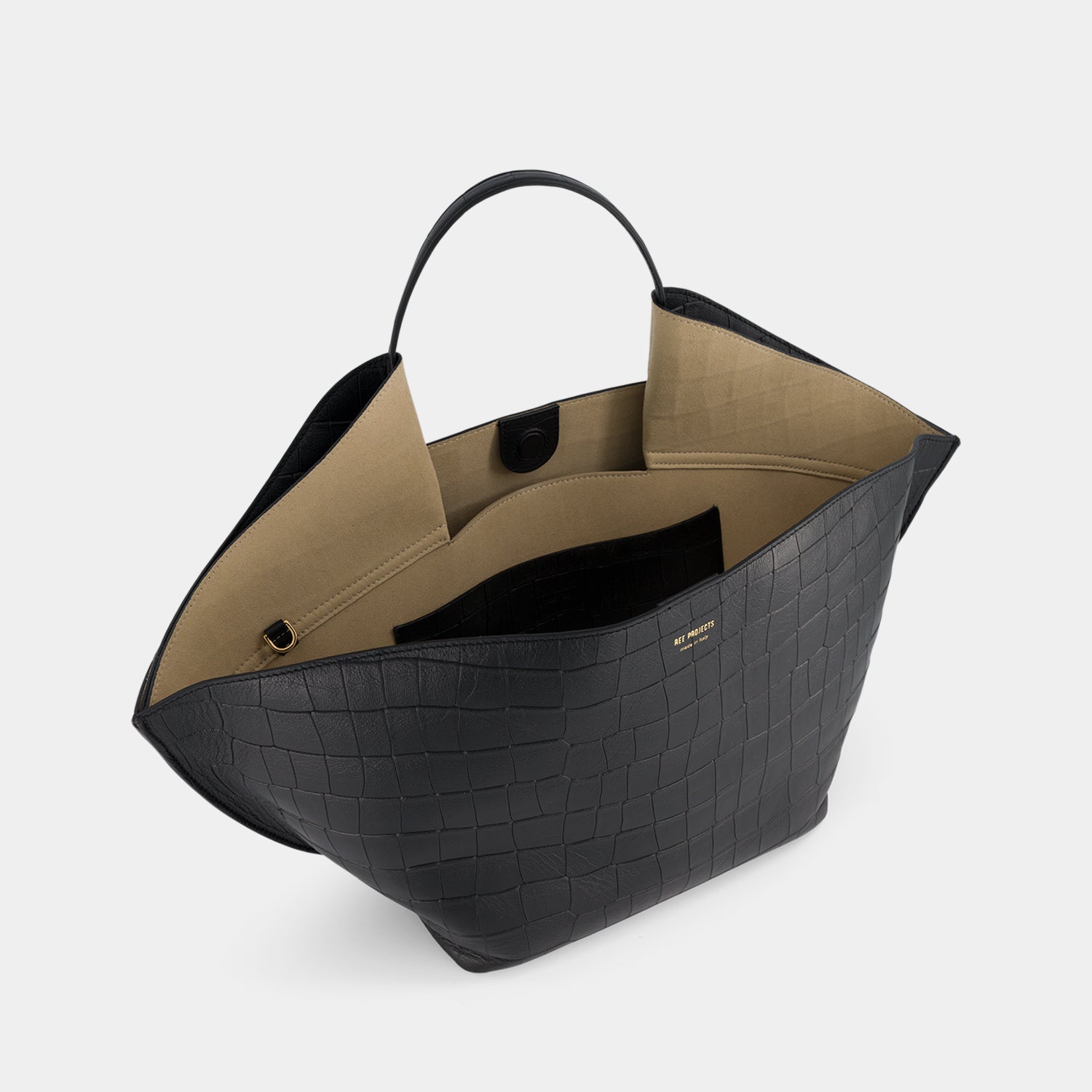 ANN TOTE MEDIUM - SOFT CROC - BLACK