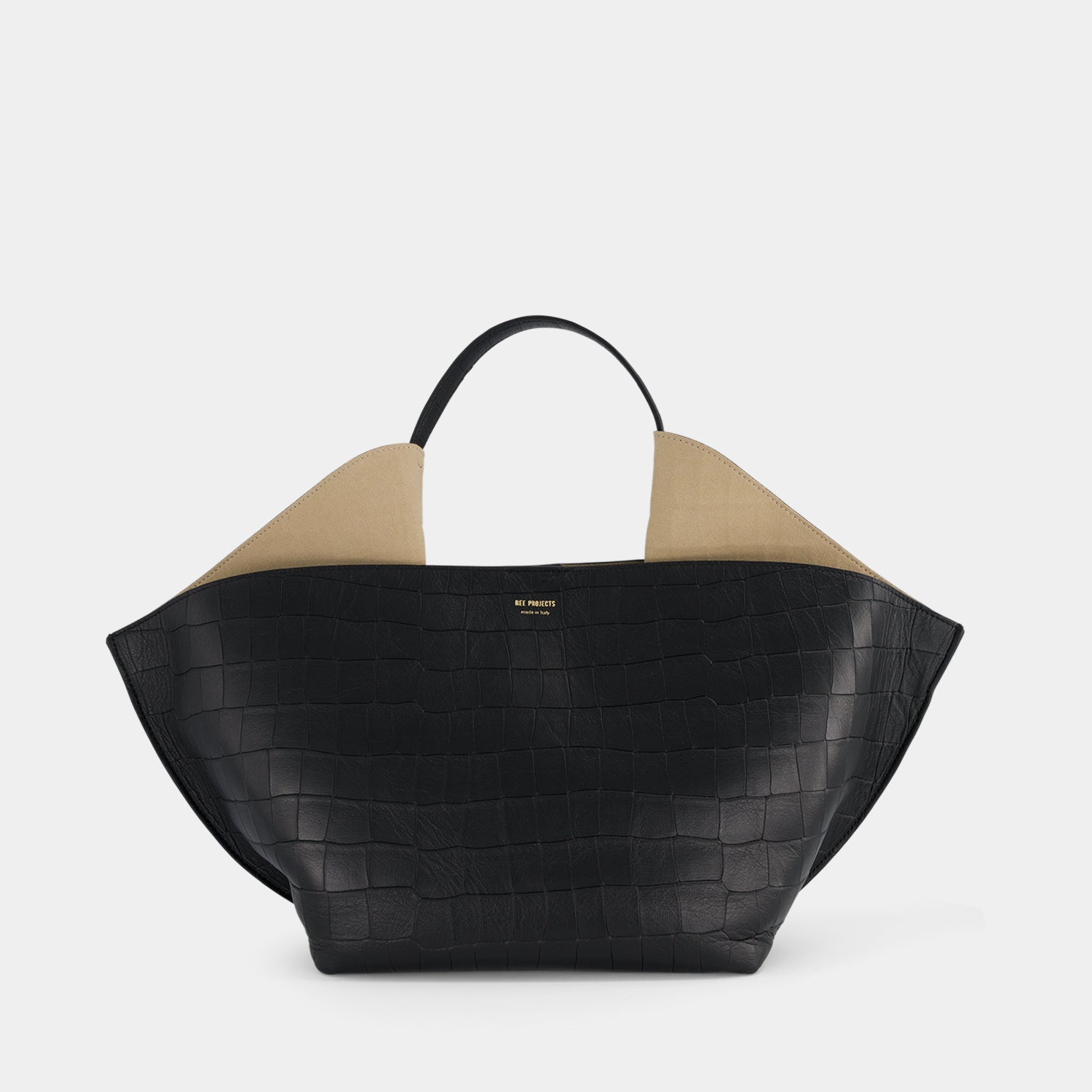 ANN TOTE MEDIUM - SOFT CROC - BLACK