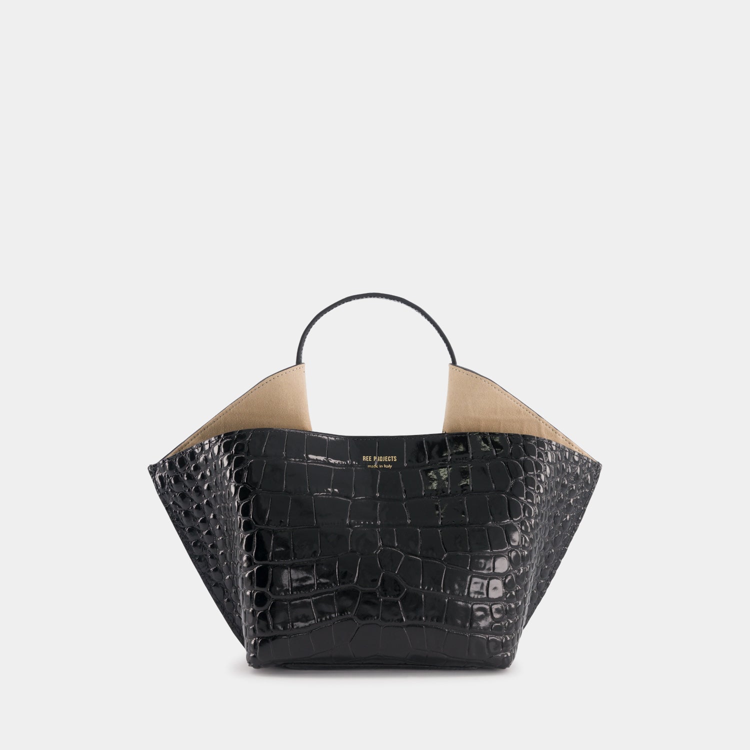ANN TOTE MINI - CROC - BLACK