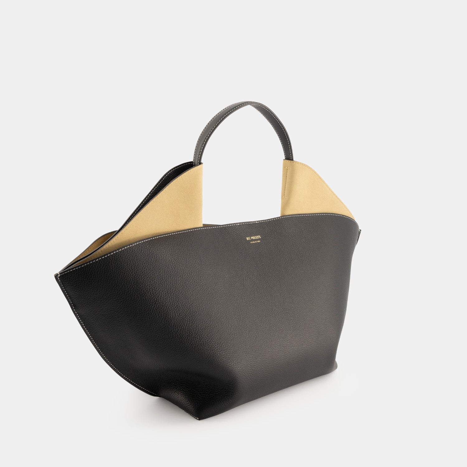 REE PROJECTS Ann Tote Medium Black Pebble Grain Soft Leather Handbag Handlebag Crossbody Mid sized Spacious