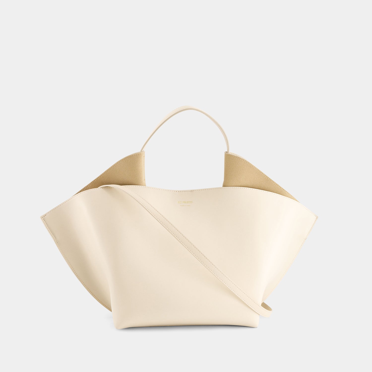 REE PROJECTS Ann Tote Medium Beige  Pebble Grain Soft Leather Handbag Handlebag Crossbody Mid sized Spacious Elegant