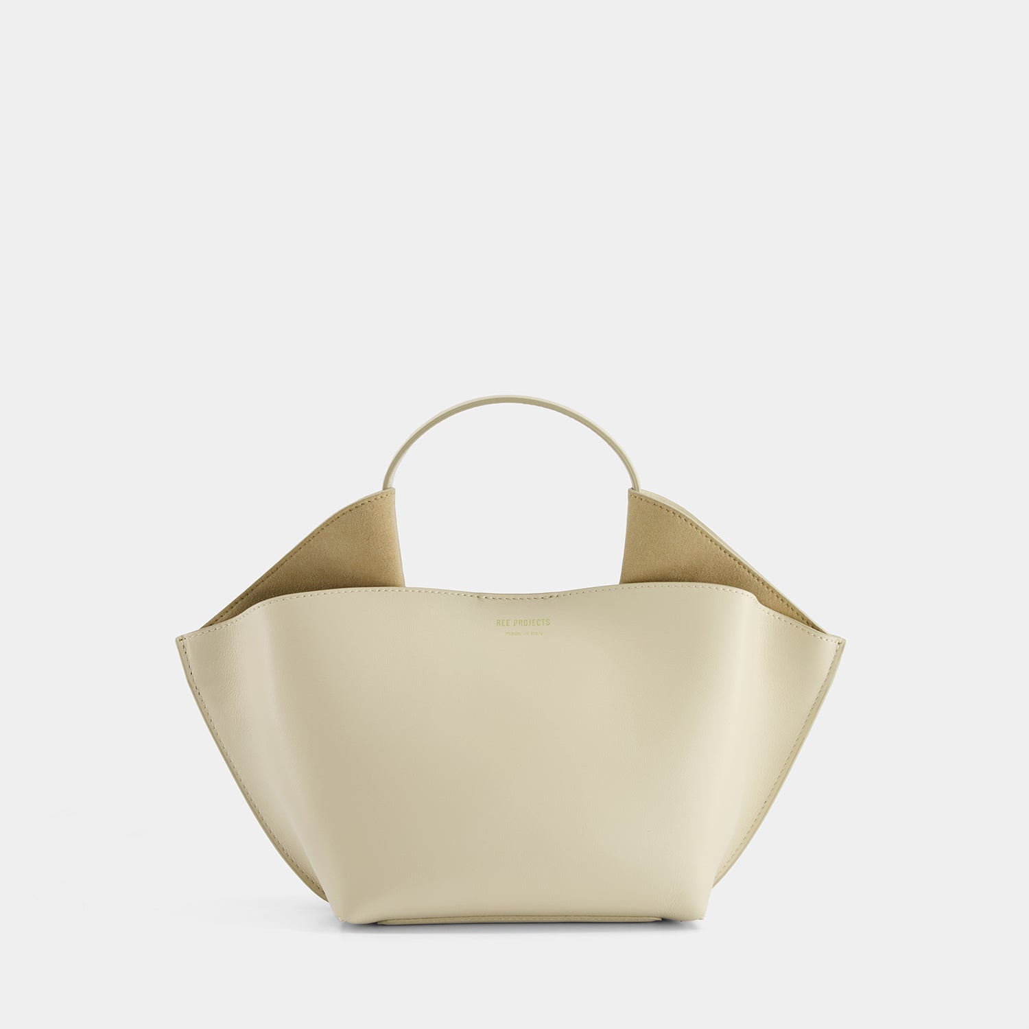 REE PROJECTS Ann Tote Mini Beige Soft Calf Italian Leather Handbag Crossbody Elegant Evening Everyday