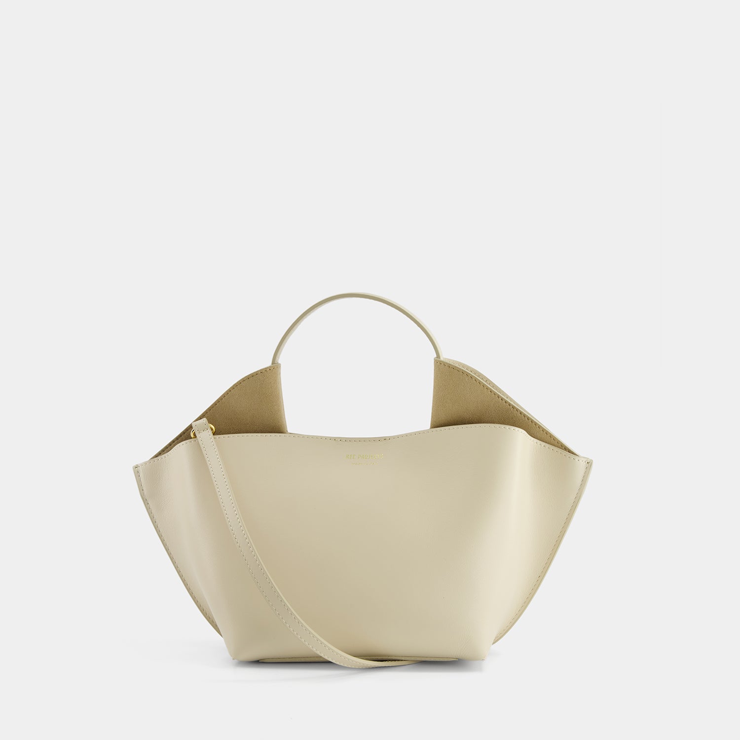 REE PROJECTS Ann Tote Mini Beige Soft Calf Italian Leather Handbag Crossbody Elegant Evening Everyday