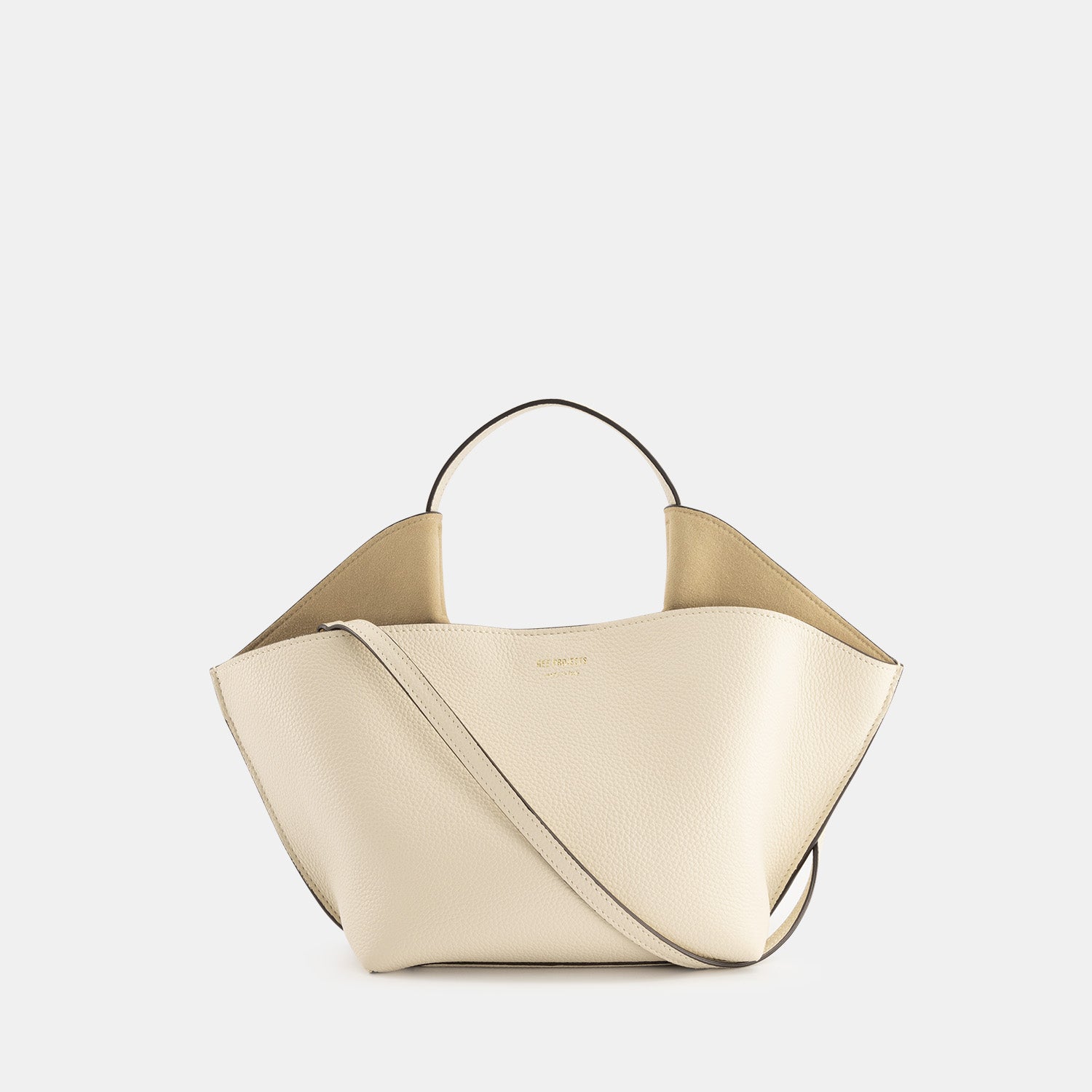 REE PROJECTS Ann Tote Mini Beige Pebble Grain Leather Handbag Crossbody Elegant Evening Everyday