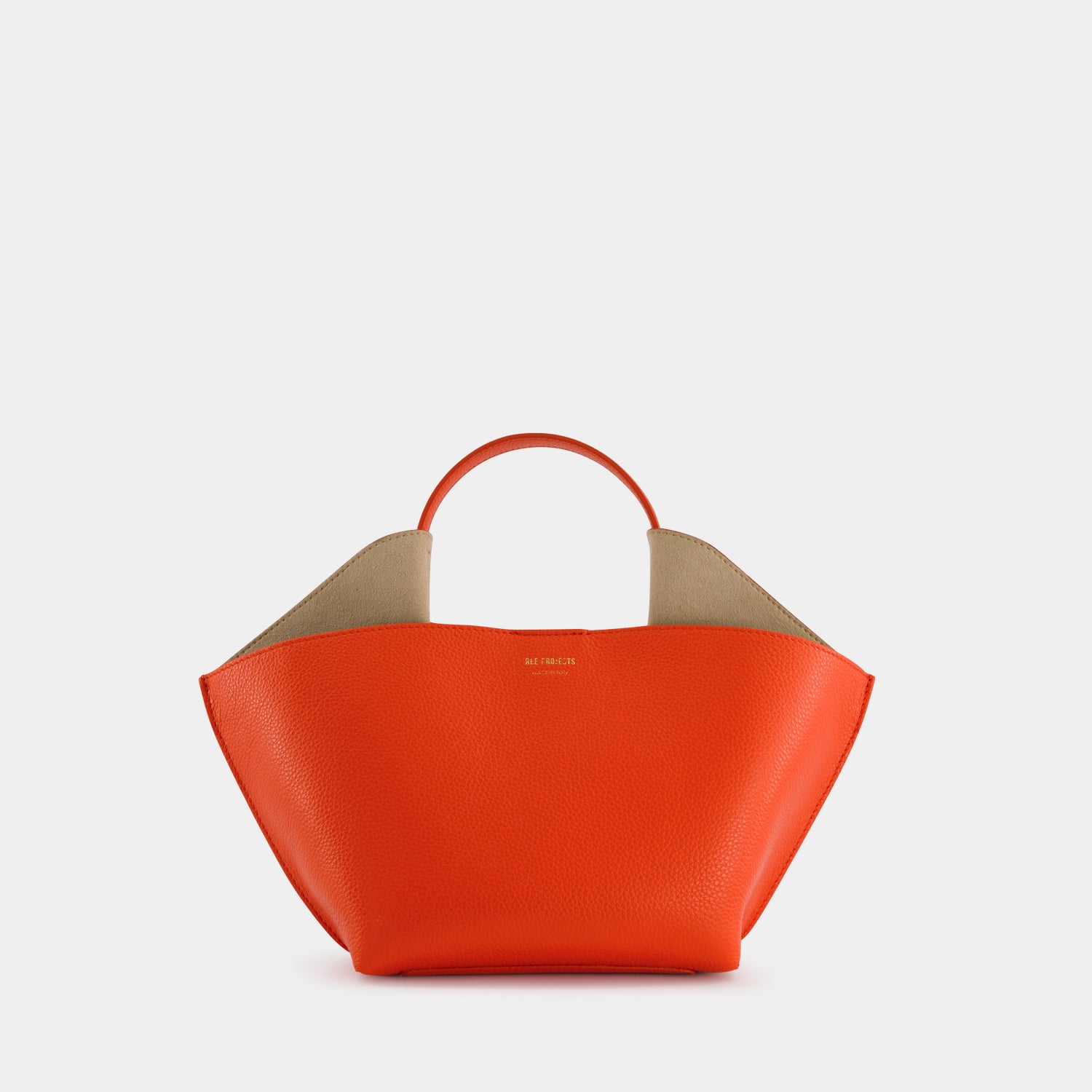 REE PROJECTS Ann Tote Mini Flame Red Pebble Grain Italian Calf Leather Handbag Crossbody Elegant Evening