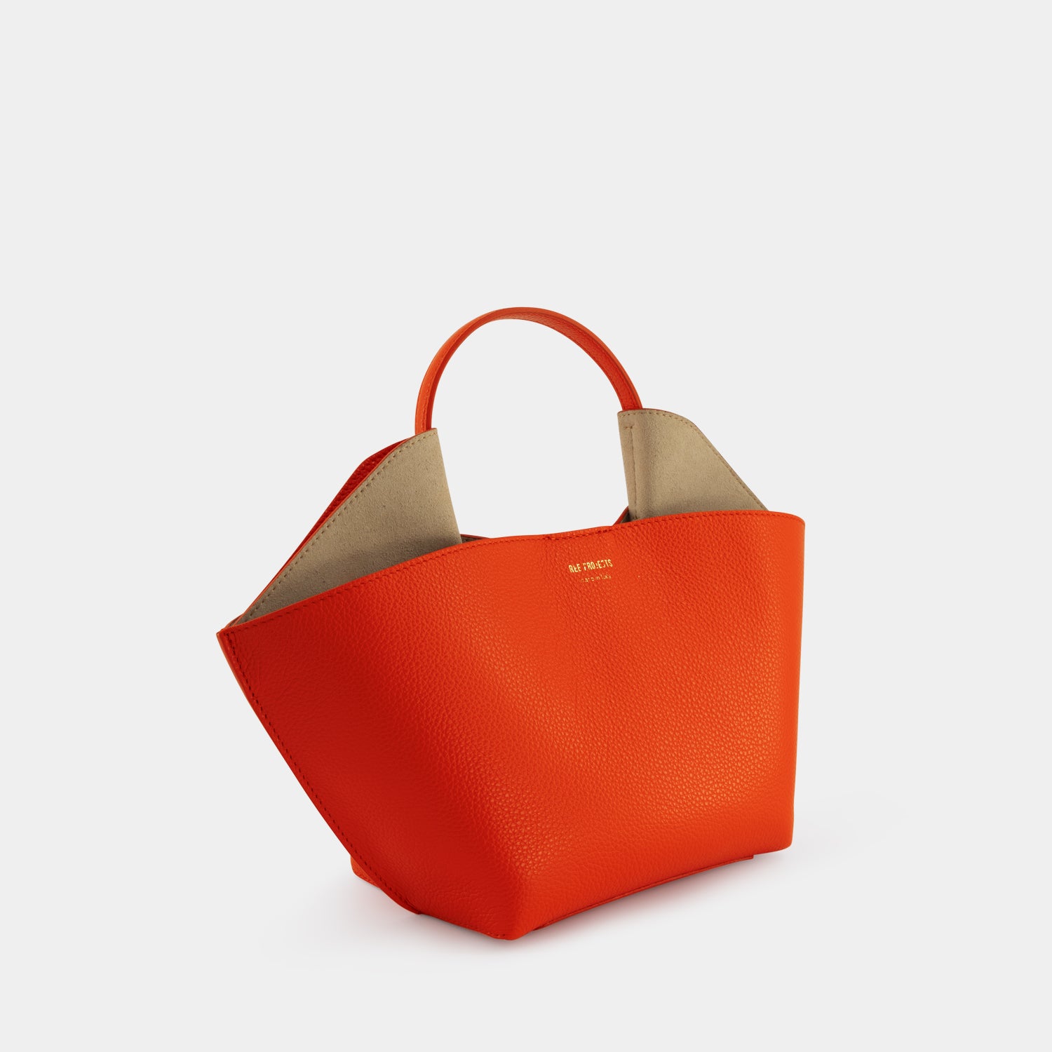 REE PROJECTS Ann Tote Mini Flame Red Pebble Grain Italian Calf Leather Handbag Crossbody Elegant Evening