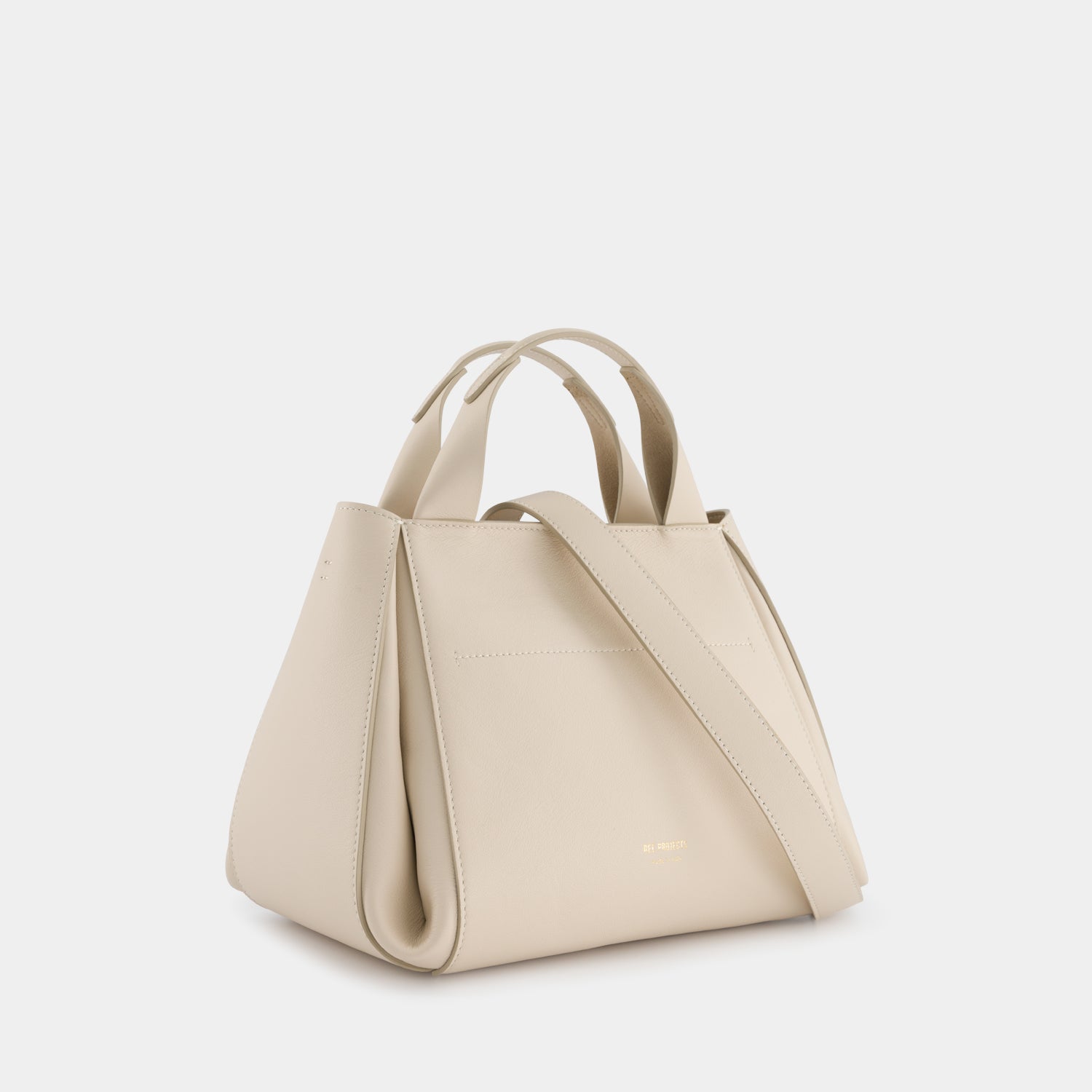 REE PROJECTS Avy Medium Beige Soft Calf Italian Leather Top-Handle Shoulder Cross Body Bag Spacious Everyday