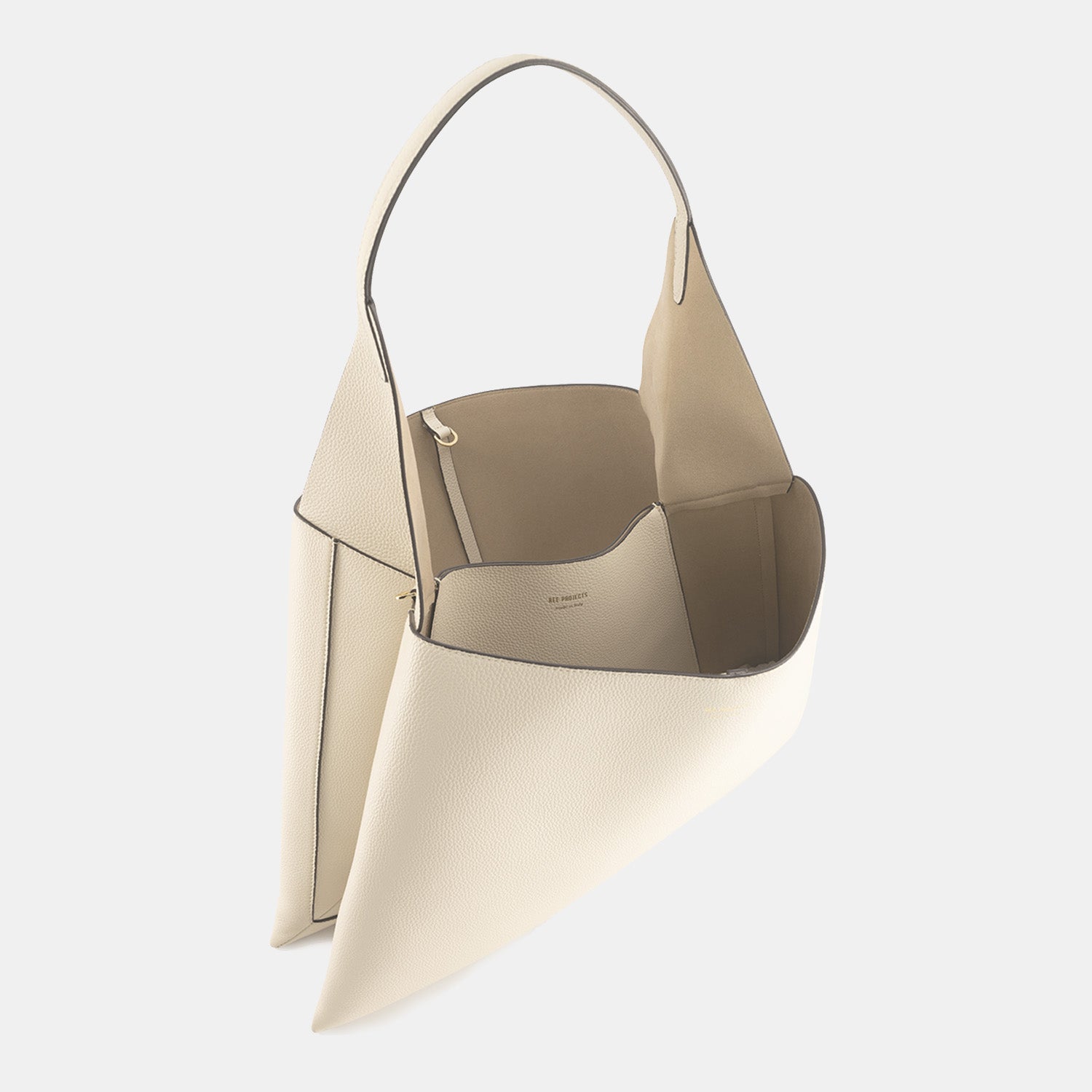 REE PROJECTS Clare Tote Large Beige Pebble Grain Soft Calf Italian Leather Handmade Spacious Style Chic Modern Elegant Top Handle Shoulder Bag Everyday Work