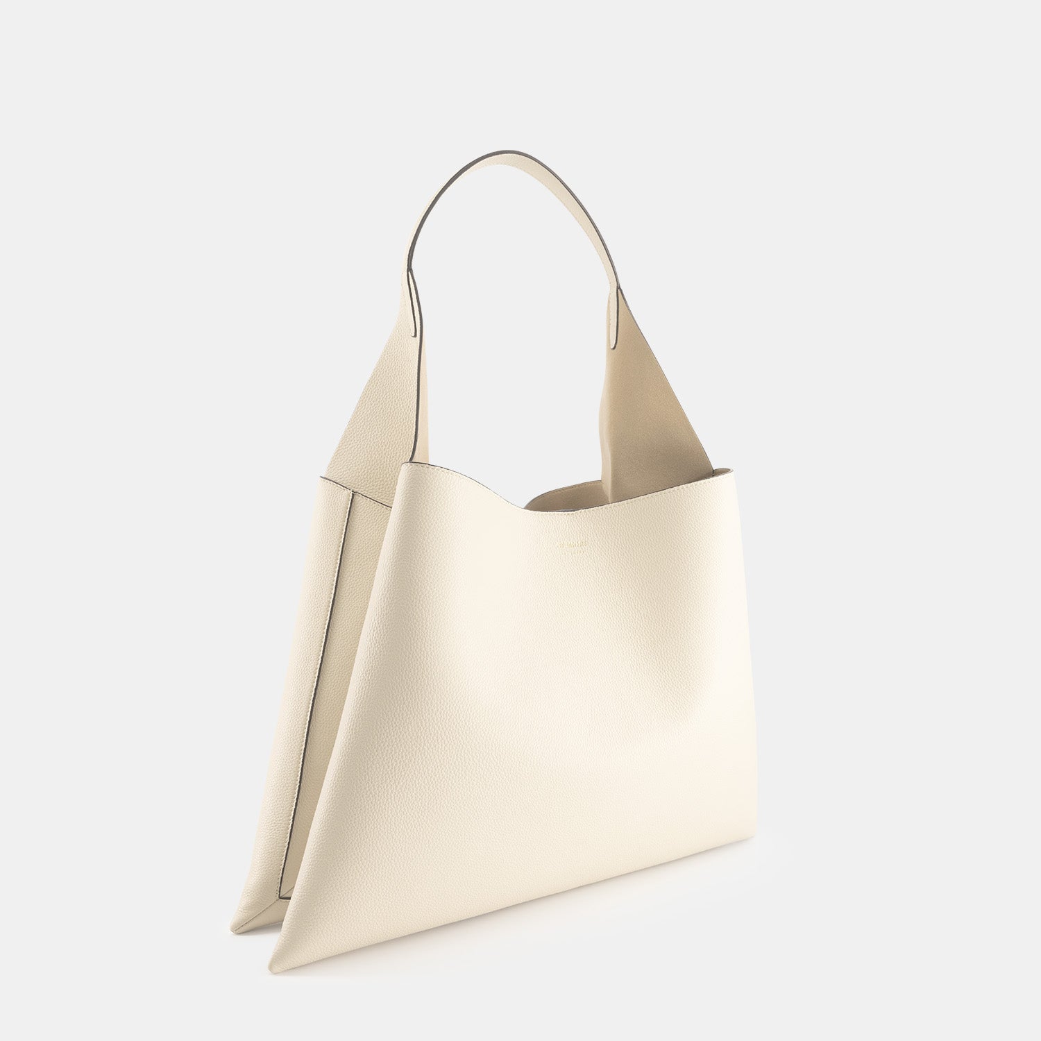 REE PROJECTS Clare Tote Large Beige Pebble Grain Soft Calf Italian Leather Handmade Spacious Style Chic Modern Elegant Top Handle Shoulder Bag Everyday Work