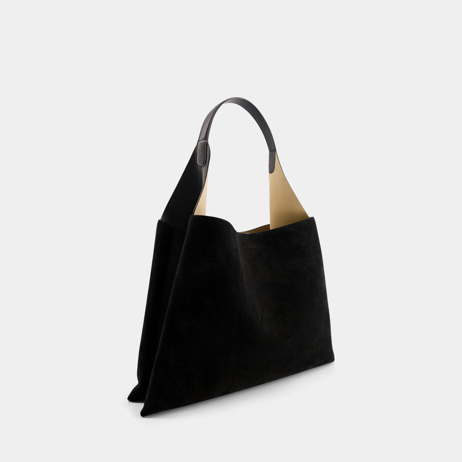 REE PROJECTS Clare Tote Large Black Calf Suede Italian Leather Handmade Spacious Style Chic Modern Elegant Top Handle Shoulder Bag Everyday Work