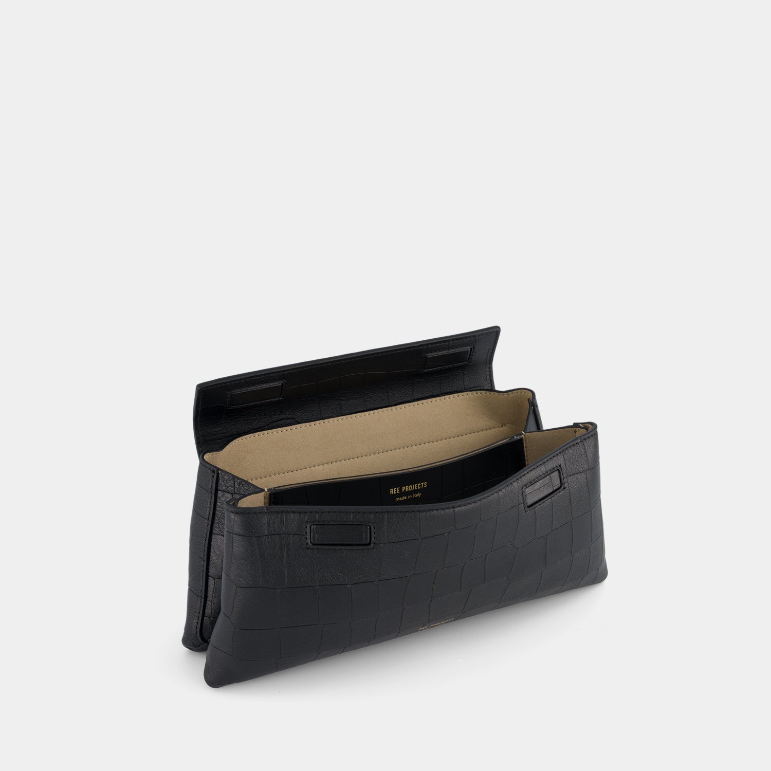 ELIEZE CLUTCH - SOFT CROC - BLACK