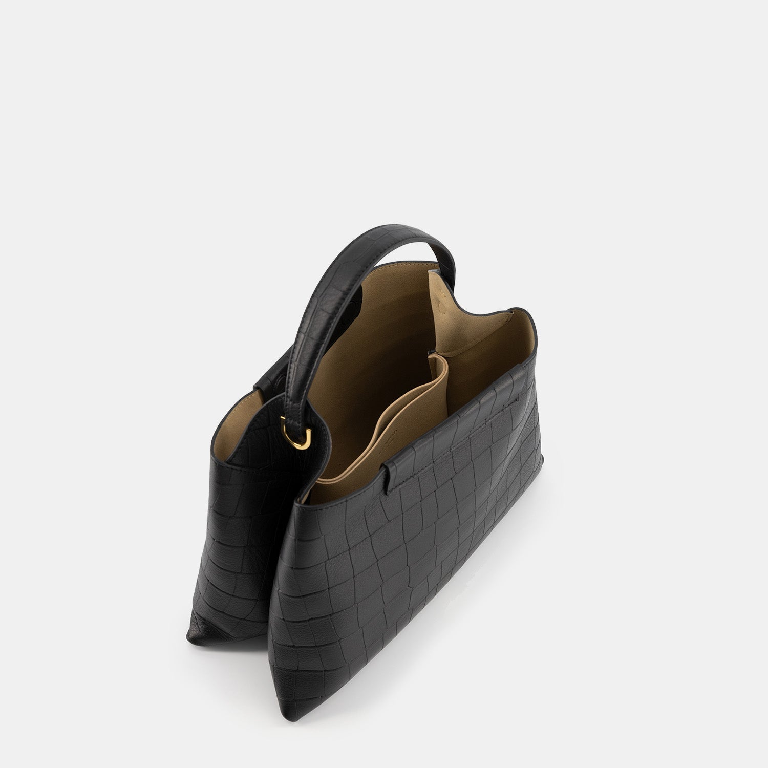 ELIEZE MEDIUM - SOFT CROC - BLACK