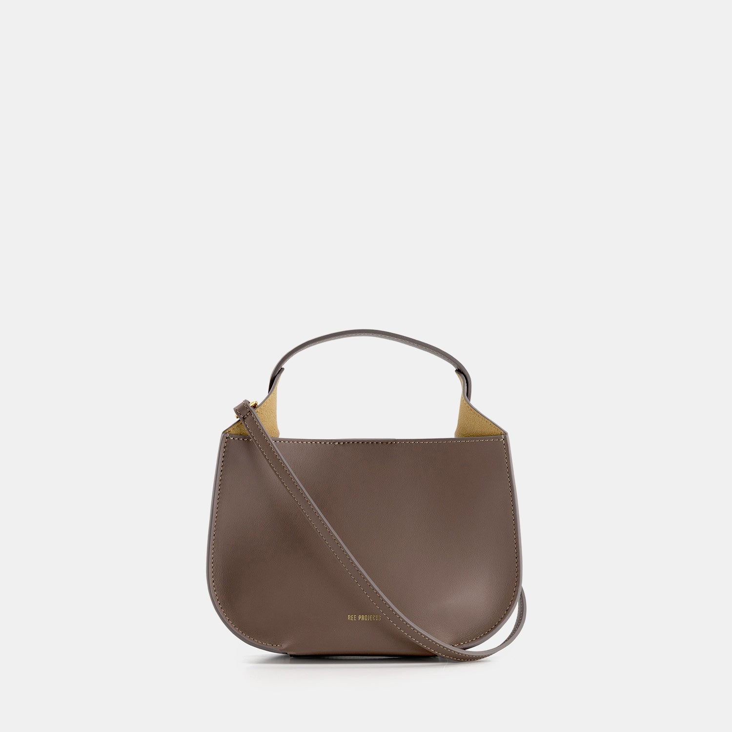 REE PROJECTS Helene Hobo MINI Ash Brown Soft Calf Leather Style Chic Elegant Handbag Strap Cross Body Evening Everyday