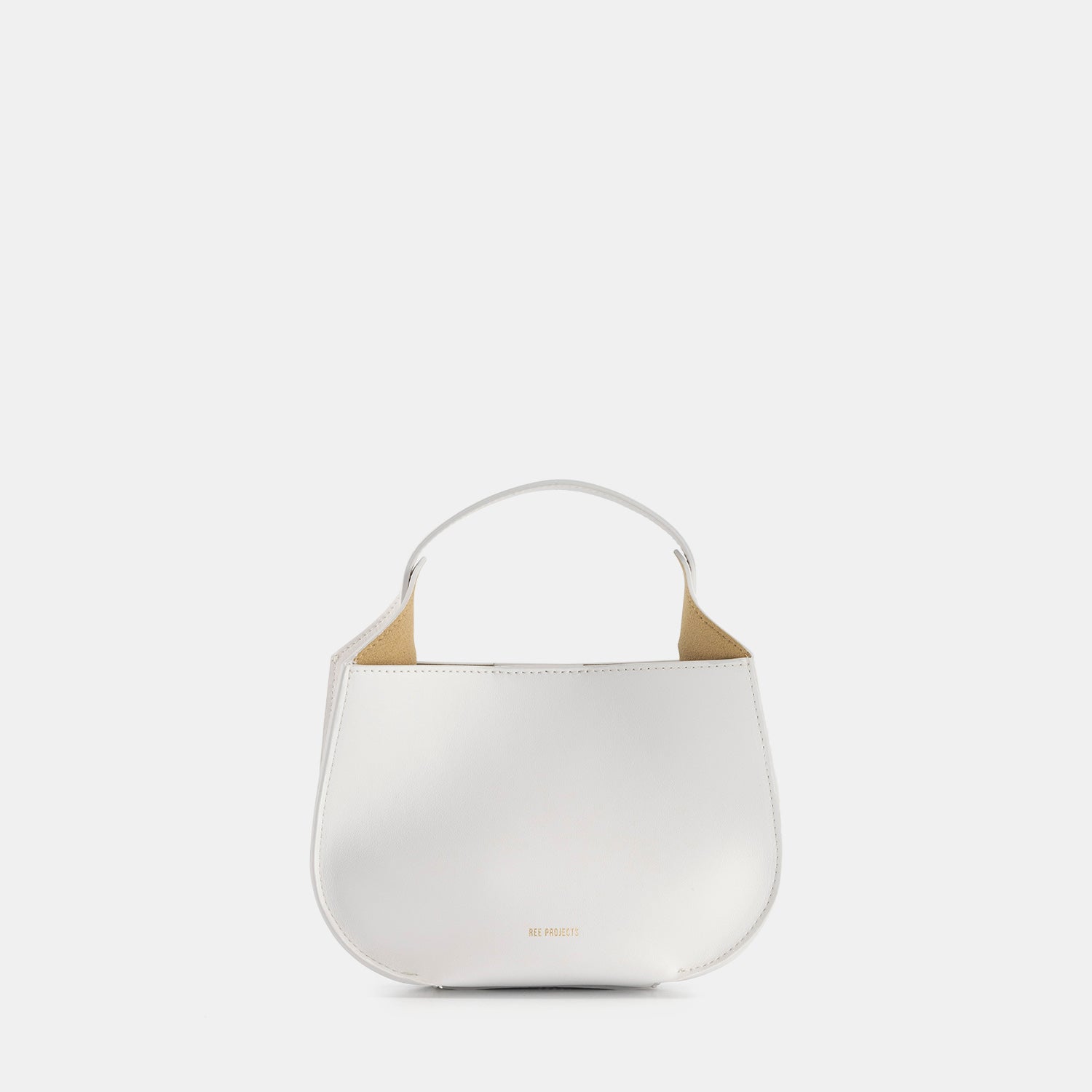 REE PROJECTS Helene Hobo MINI White Soft Calf Leather Handmade Style Chic Elegant Handbag Strap Cross Body Evening Everyday