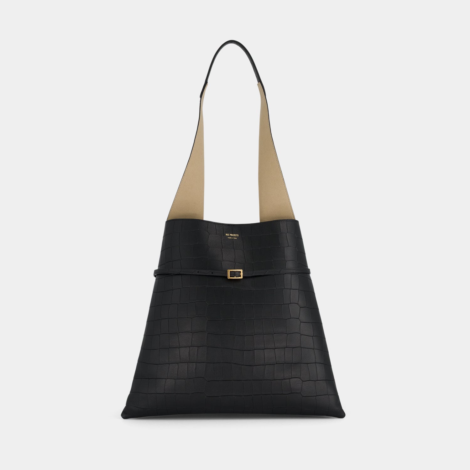 TOTE NESSA - SOFT CROC - BLACK