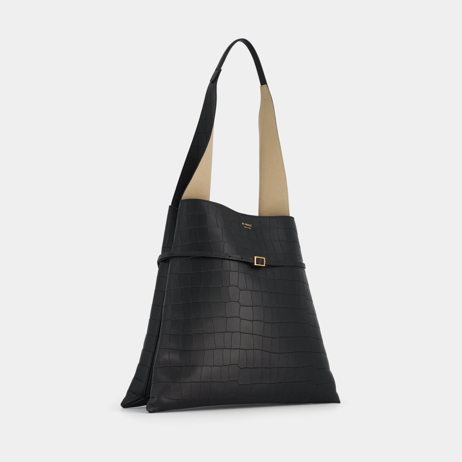 TOTE NESSA - SOFT CROC - BLACK