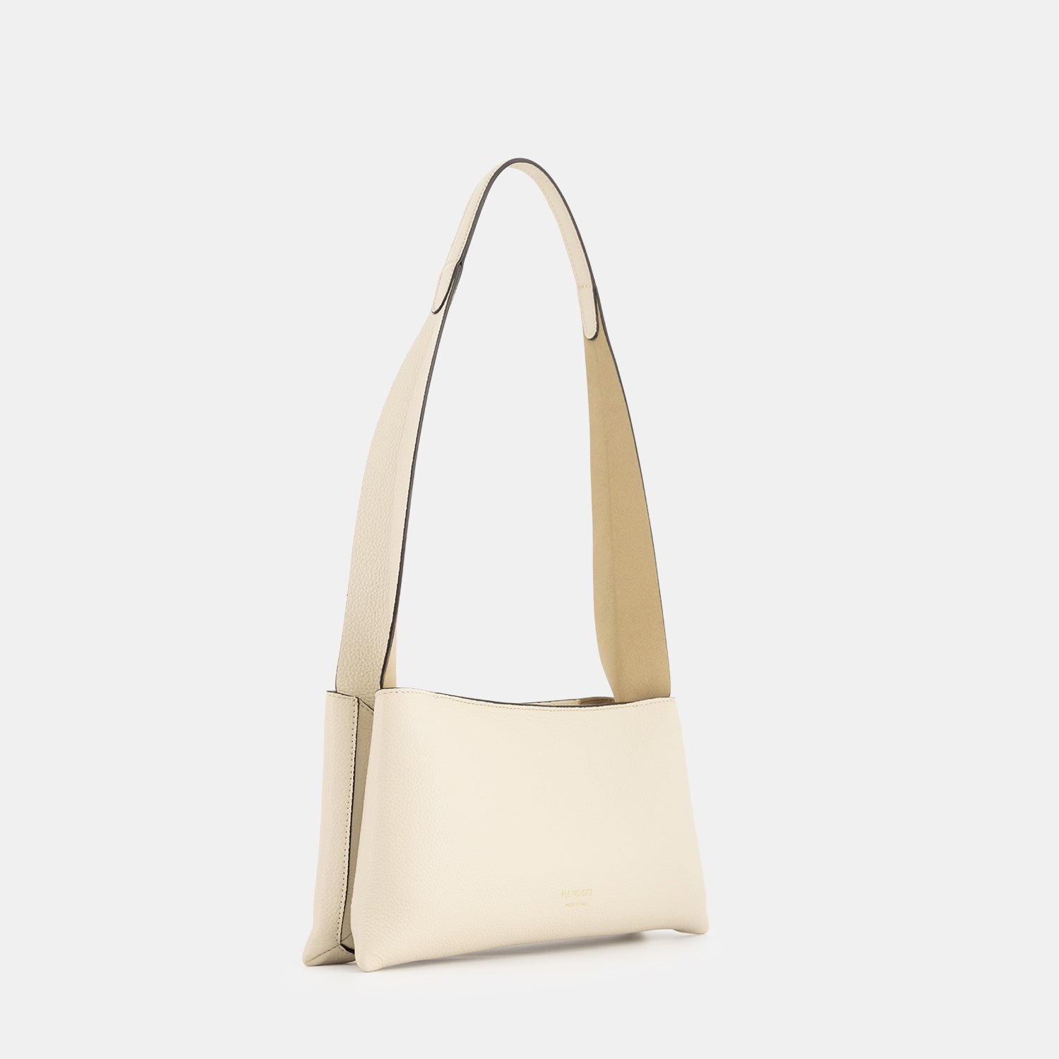 REE PROJECTS Nessa Purse Small Beige Pebble Grain Italian Calf Leather Handmade Style Chic Modern Elegant Top Handle Strap Shoulder Bag Everyday Evening