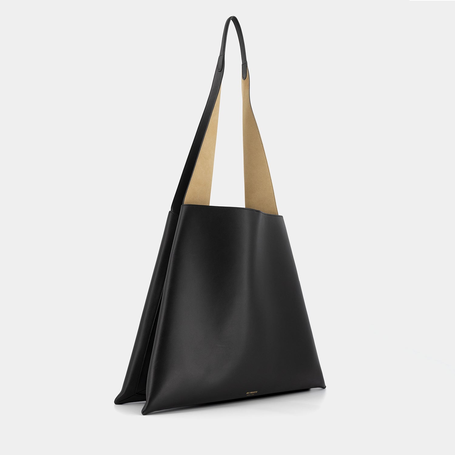 REE PROJECTS Nessa Tote Black Soft Calf Italian Leather Handmade Spacious Unique Style Chic Modern Elegant Top Handle Shoulder Bag Everyday