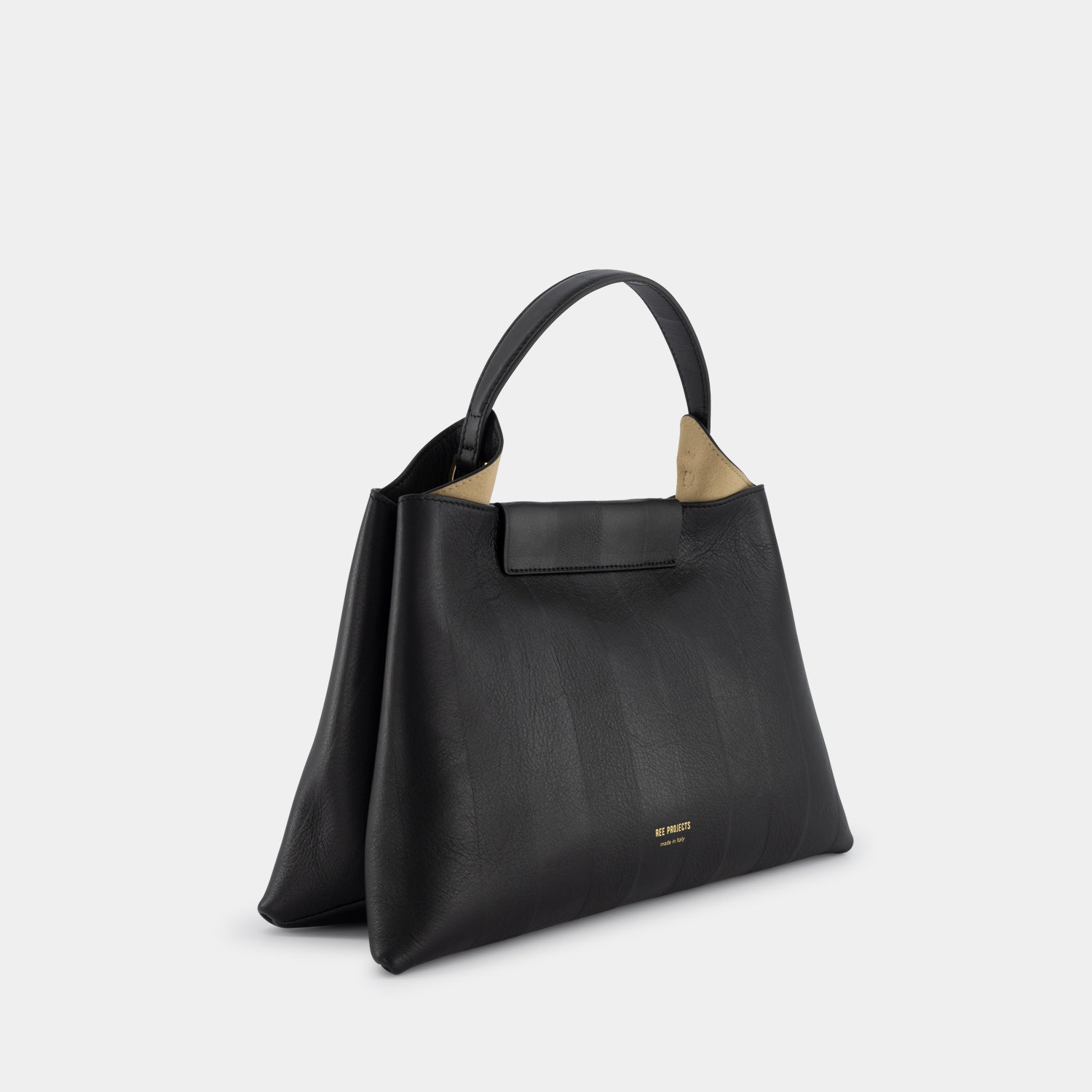 ELIEZE MEDIUM - SOFT CALF EMBOSSED STRIPES - BLACK