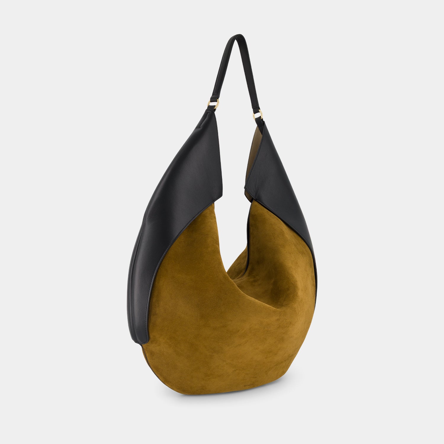 RIVA HOBO - SUEDE SOFT CALF - MUSTARD BLACK