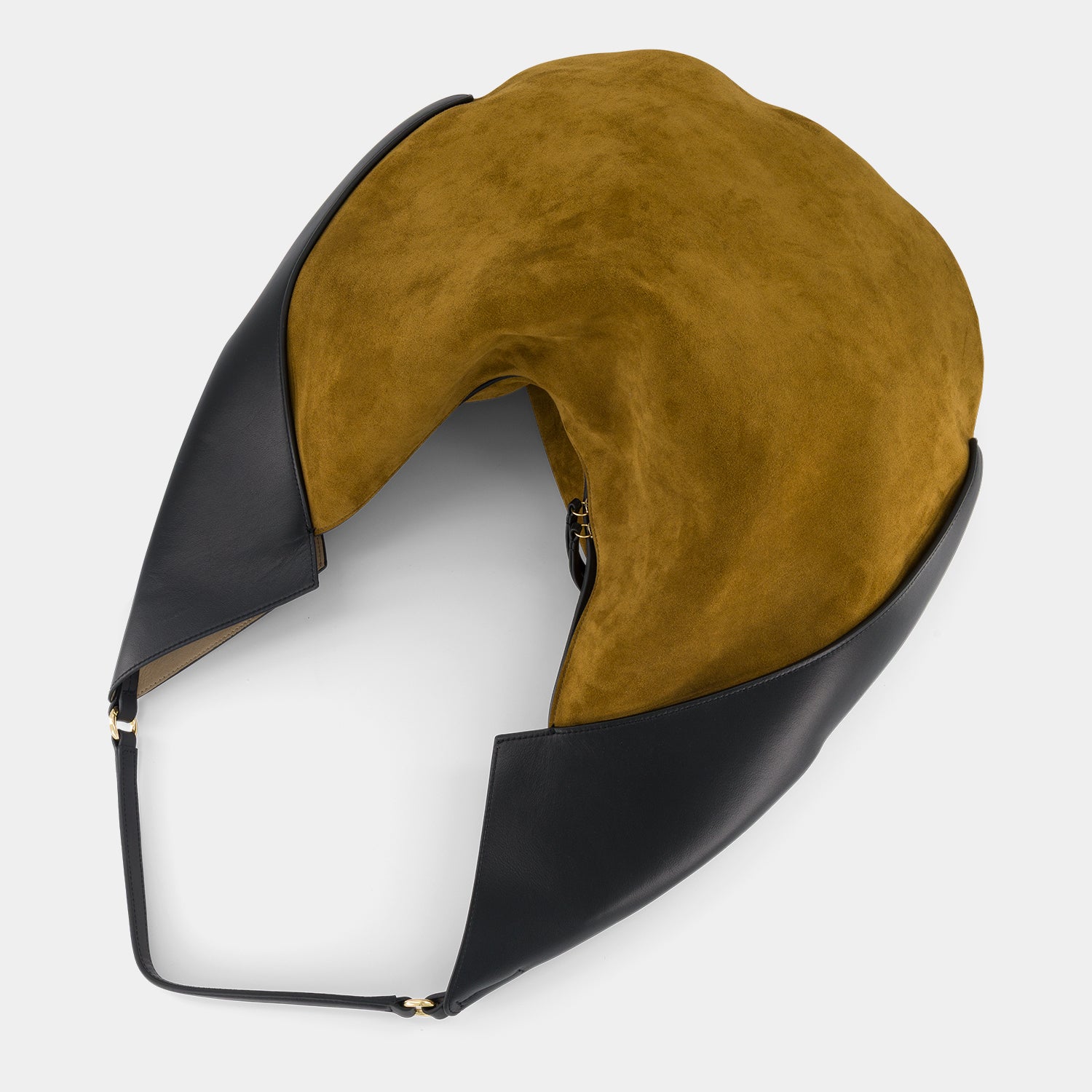 RIVA HOBO - SUEDE SOFT CALF - MUSTARD BLACK