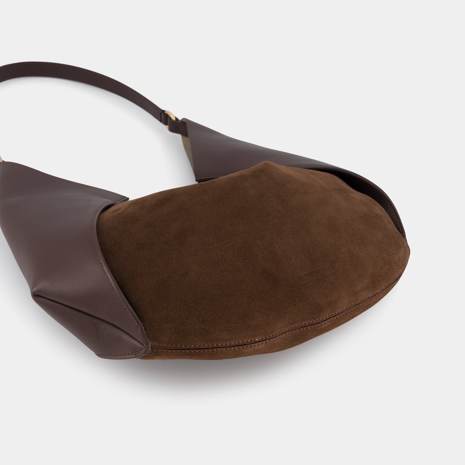 REE PROJECTS Riva Large Mocha Brown Italian Calf Suede Soft Leather Handmade Spacious Style Chic Modern Elegant Top Handle Shoulder Bag Everyday