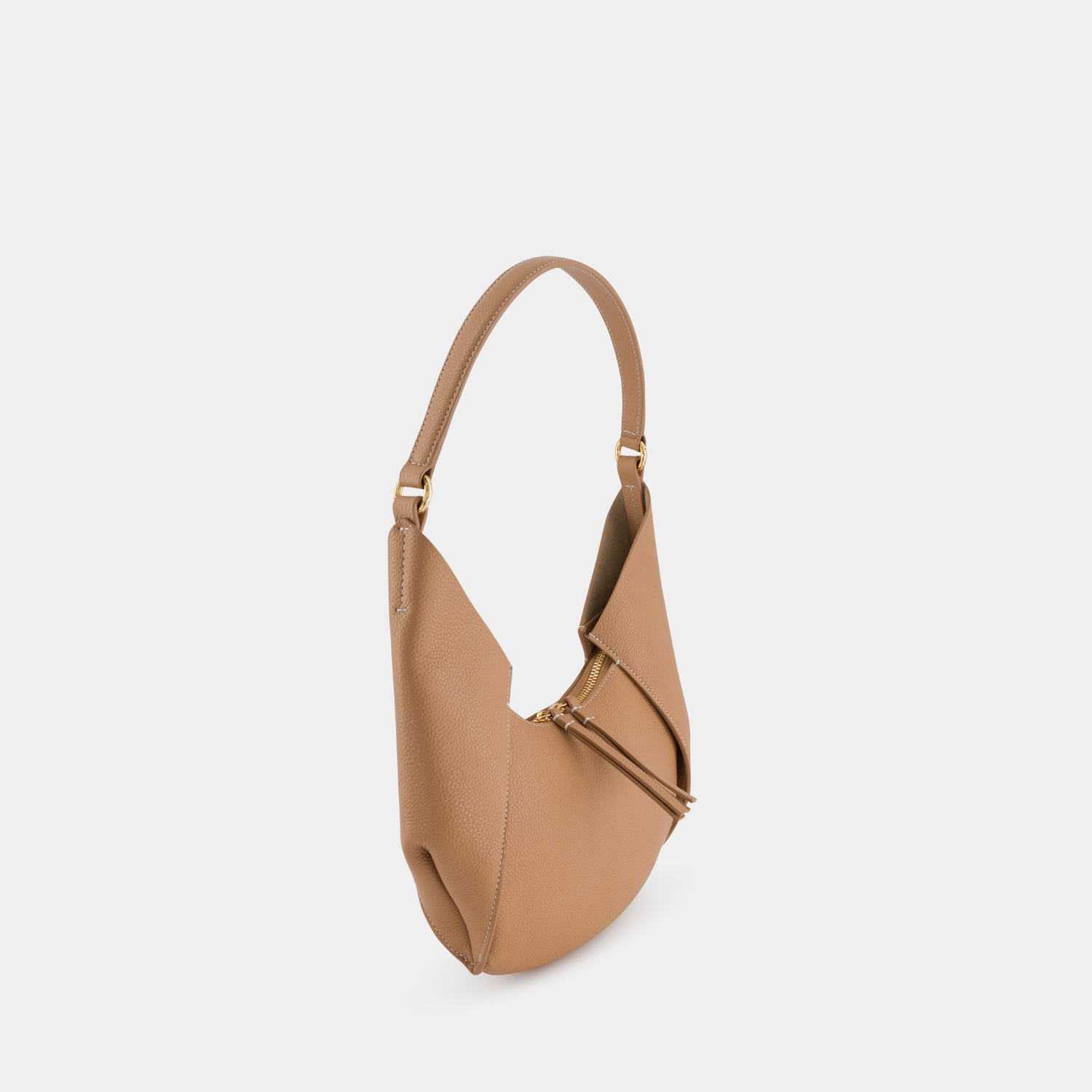 REE PROJECTS Riva Mini Clay Brown Pebble Grain Italian Leather Handmade Style Chic Modern Elegant Top Handle Shoulder Bag Everyday Evening