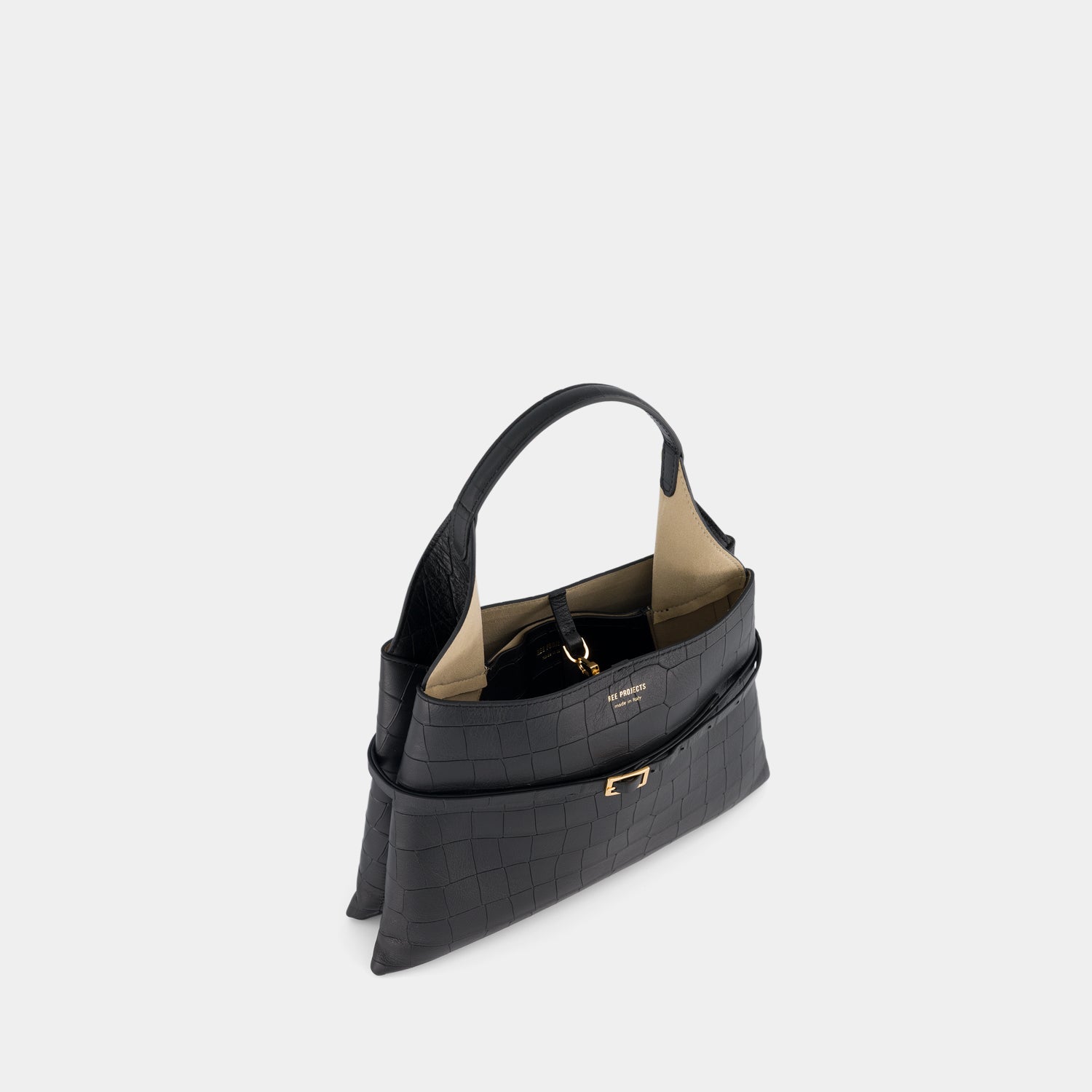 TOTE CLARE MINI - SOFT CROC - BLACK