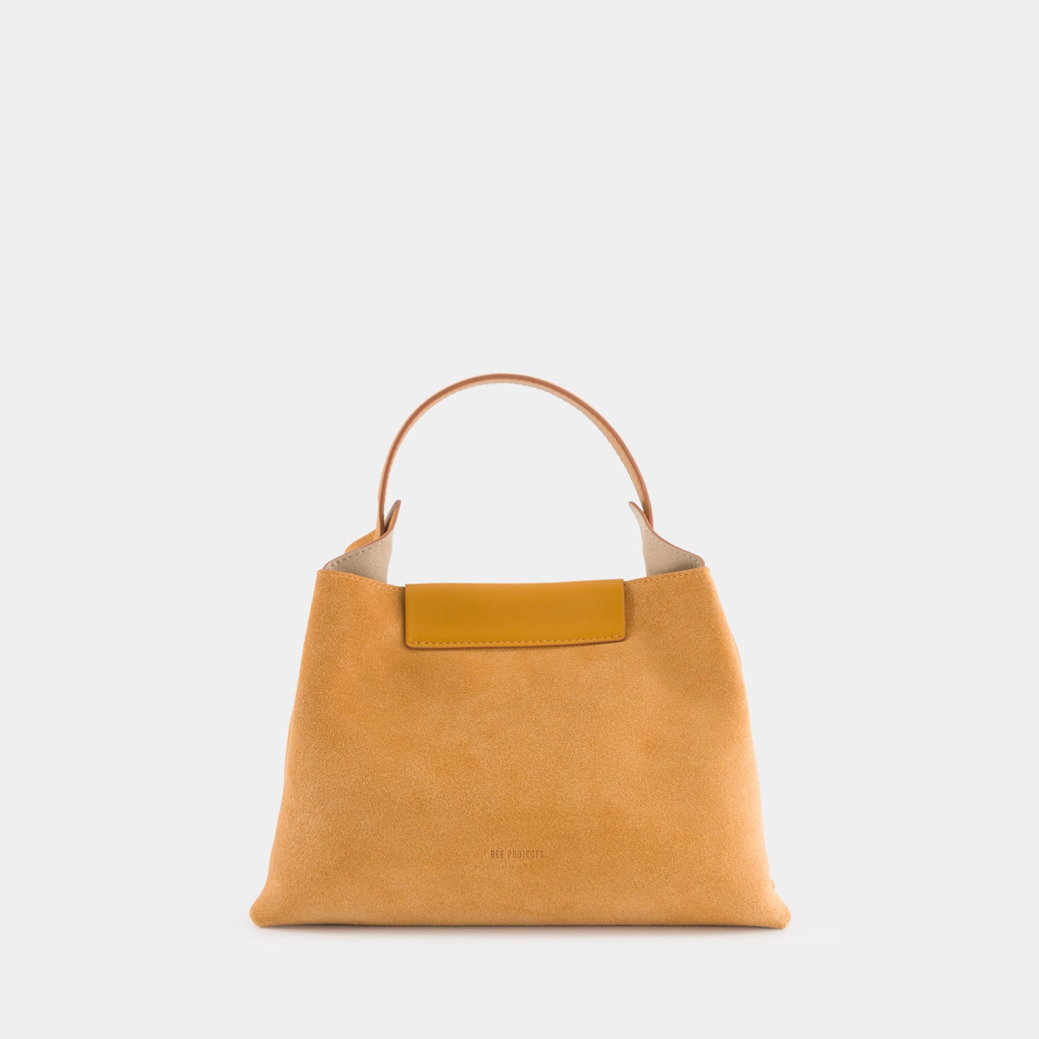 Elieze_mini_handbag_suede_soft_clalf_ochre_video_ReeProjects