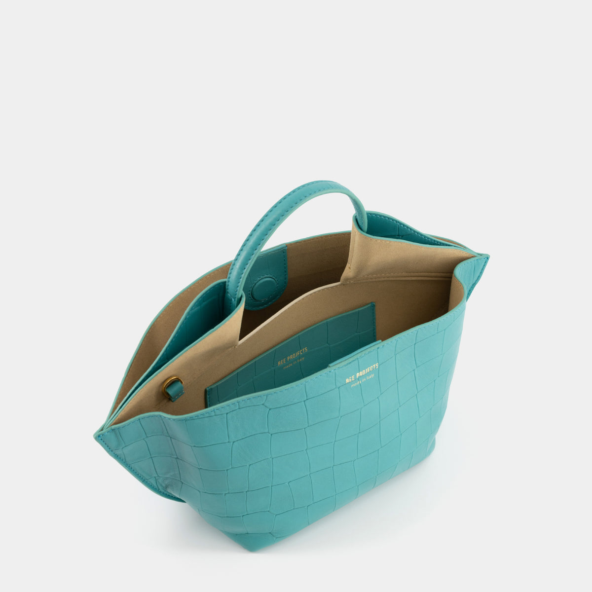 ANN TOTE MINI - SOFT CROC - TURQUOISE