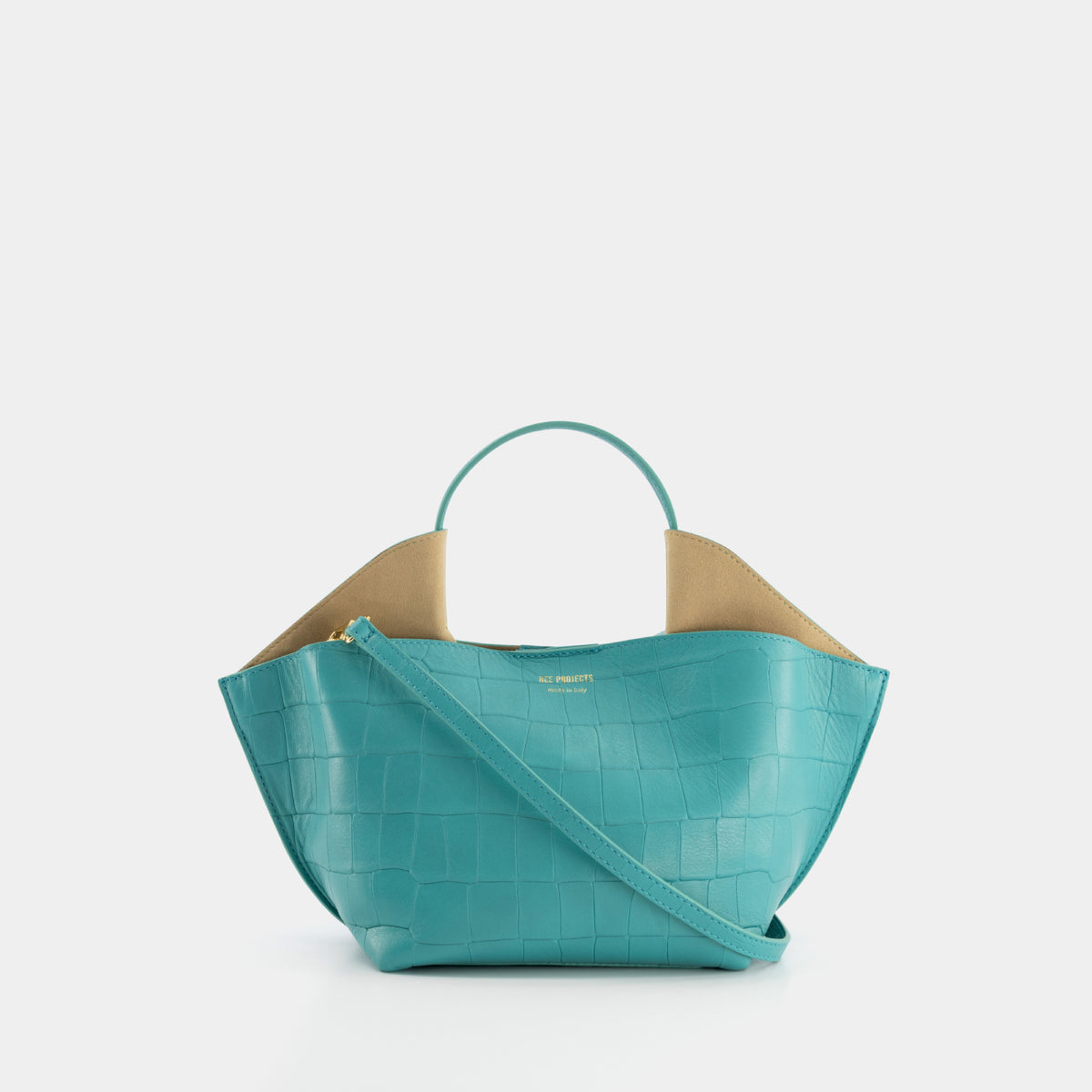 ANN TOTE MINI - SOFT CROC - TURQUOISE
