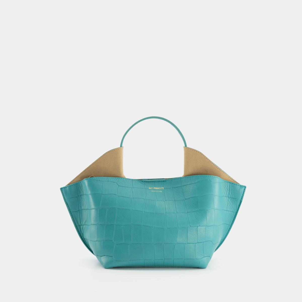 ANN TOTE MINI - SOFT CROC - TURQUOISE