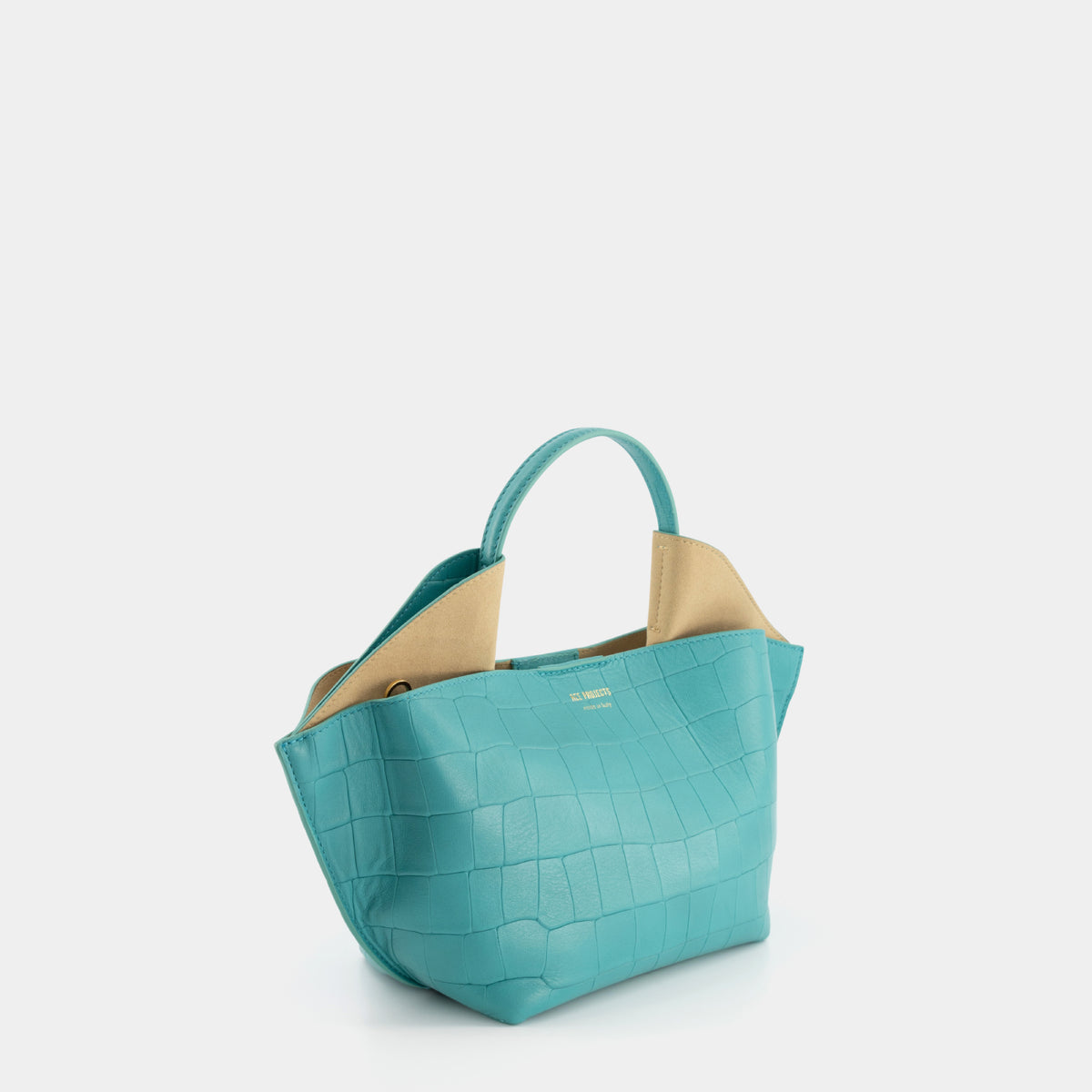 ANN TOTE MINI - SOFT CROC - TURQUOISE