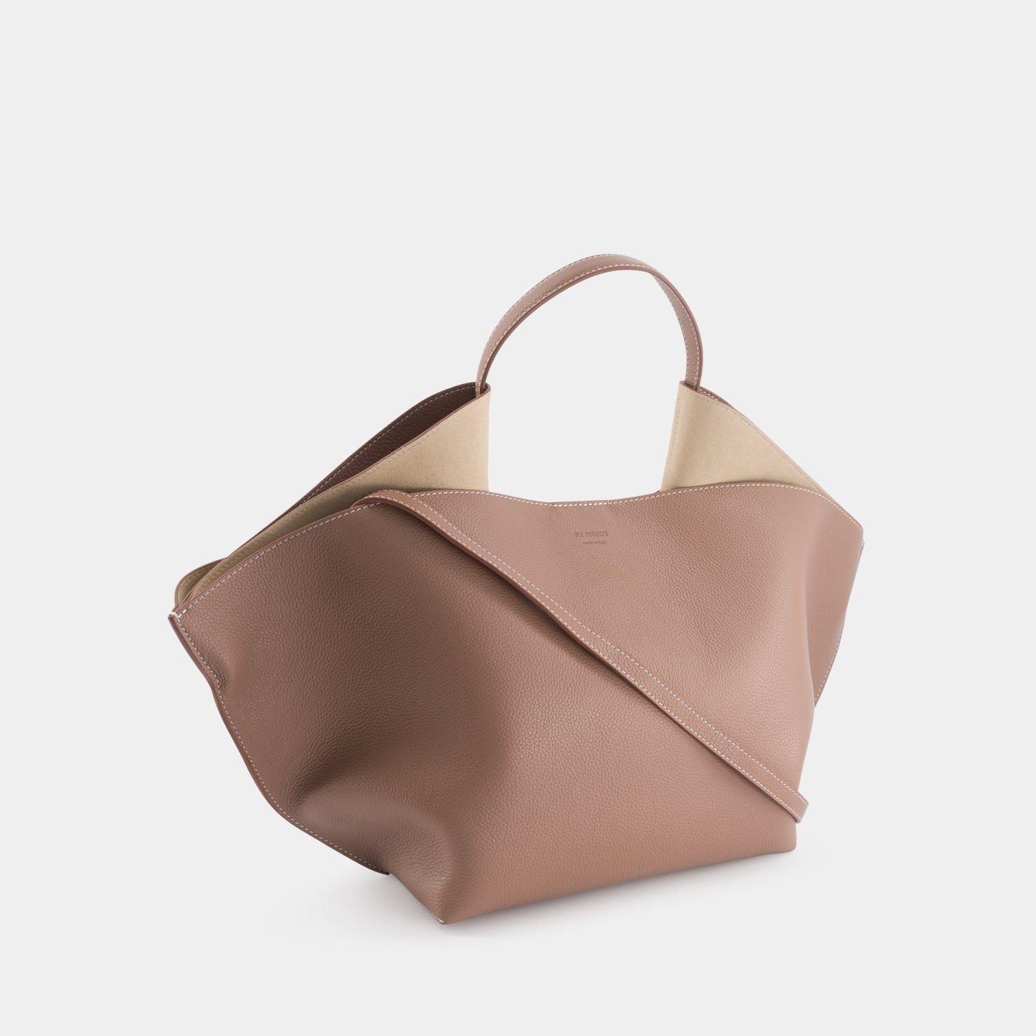 ANN TOTE MEDIUM - PEBBLE GRAIN - ASH BROWN