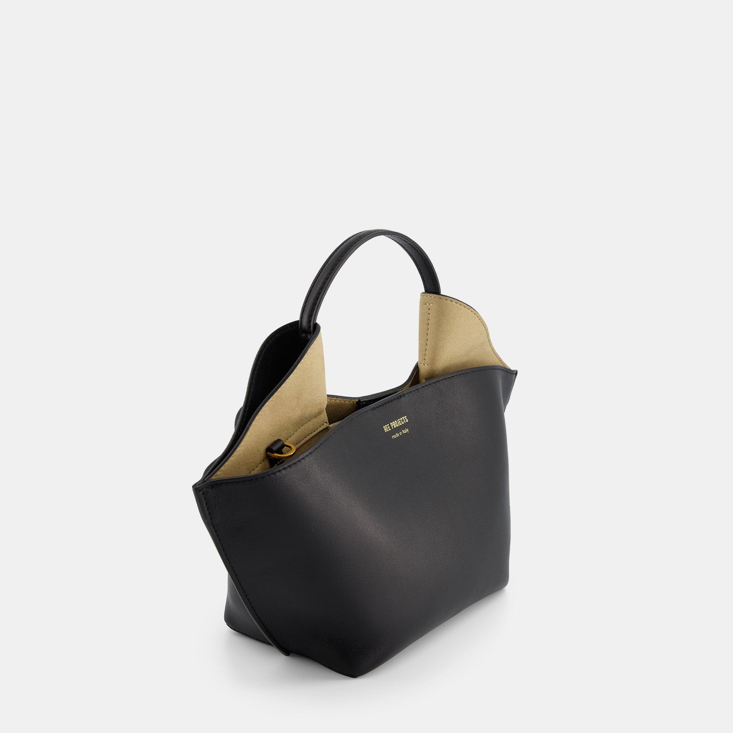 REE PROJECTS Ann Tote Mini Black Soft Calf Italian Leather Handbag Crossbody Elegant Evening Everyday 