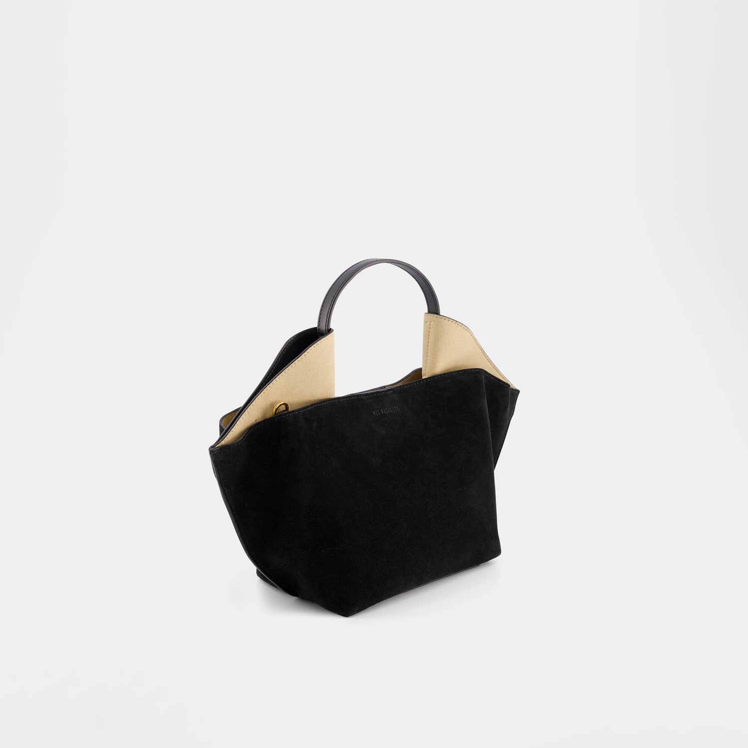 REE PROJECTS Ann Tote Suede Black Soft Calf Italian Leather Handbag Crossbody Elegant Evening Everyday 