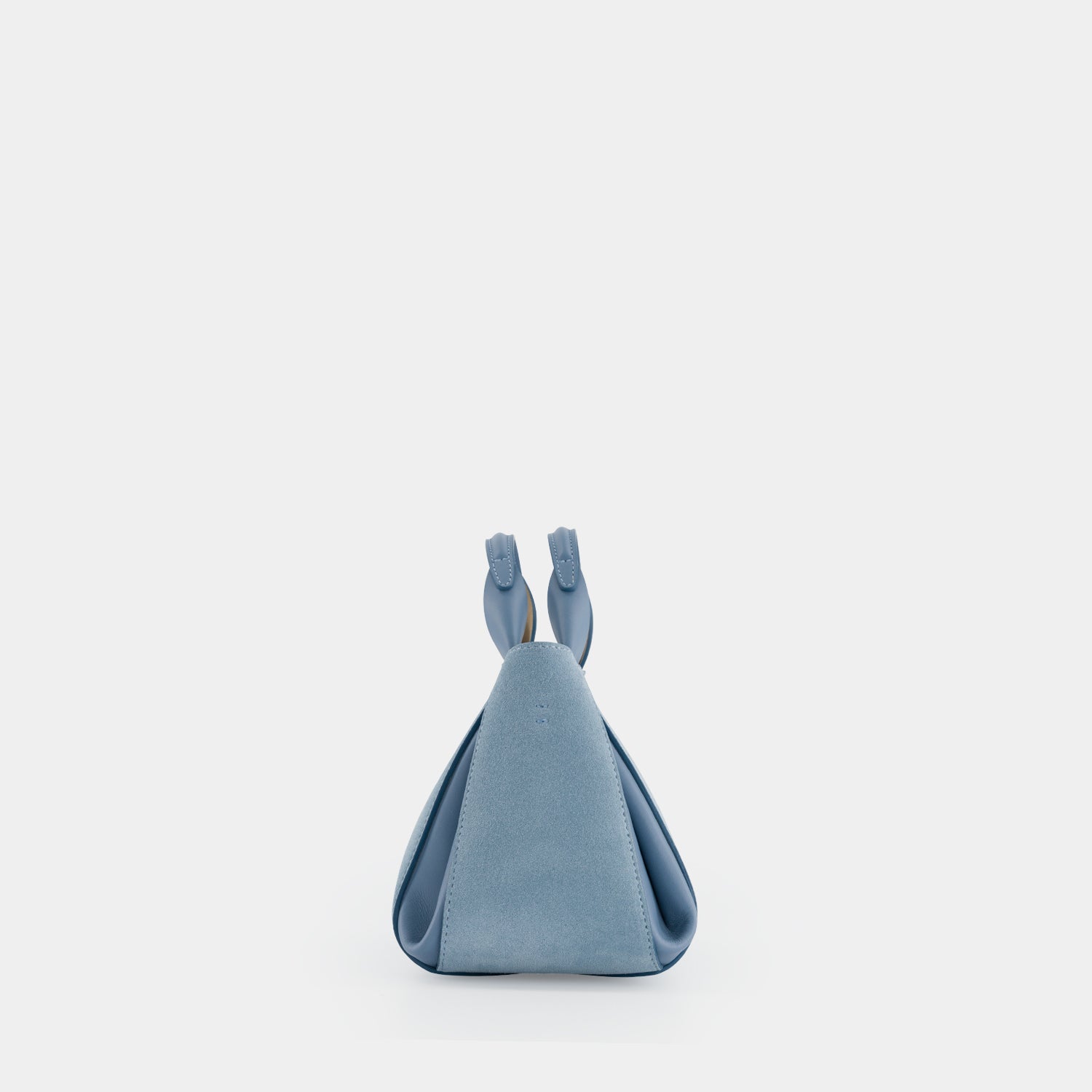 REE PROJECTS Avy Mini Mist Azure Suede Soft Calf Italian Leather Top-Handle Handbag Cross Body Bag Compact Evening Casual Elegant 
