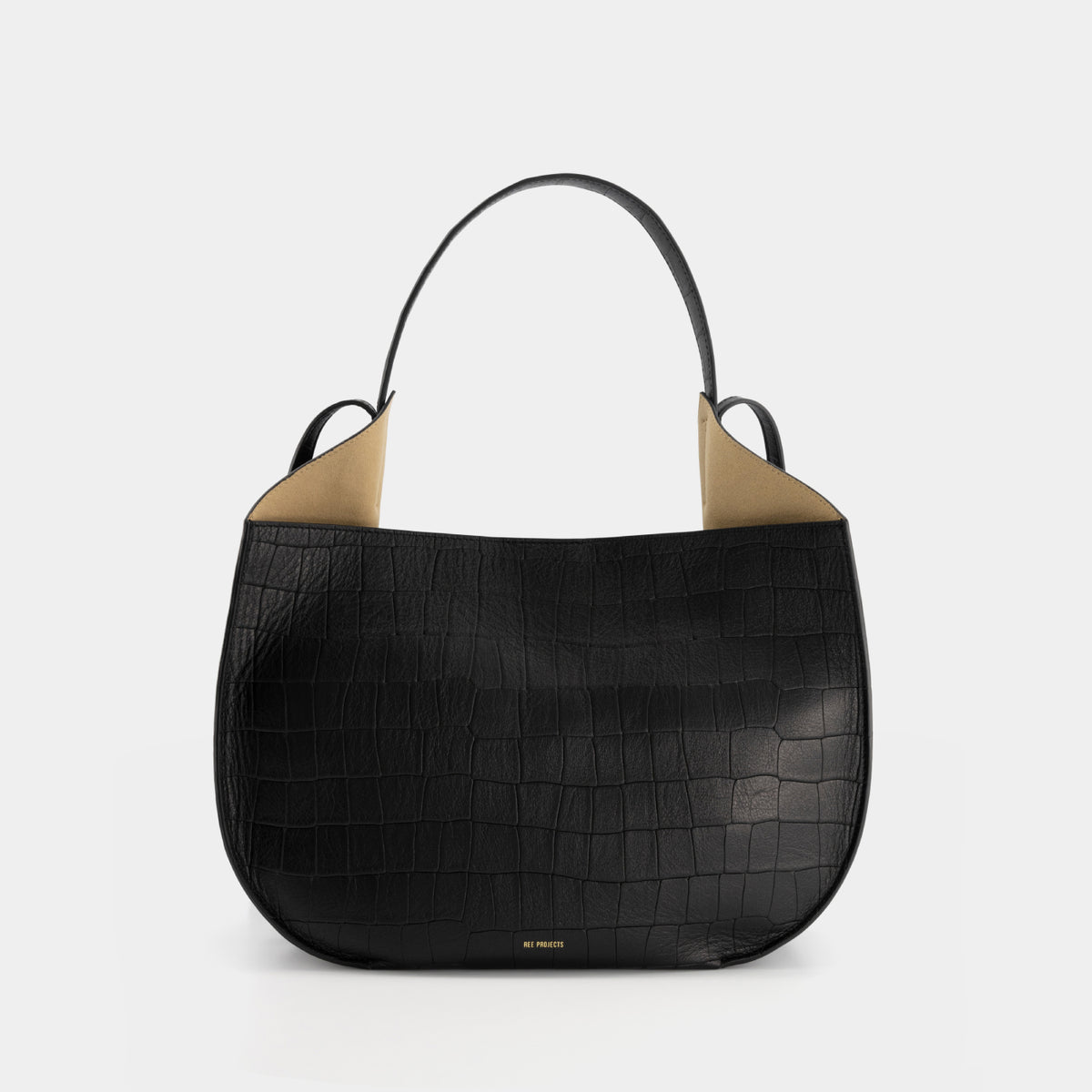 HELENE HOBO - SOFT CROC - BLACK