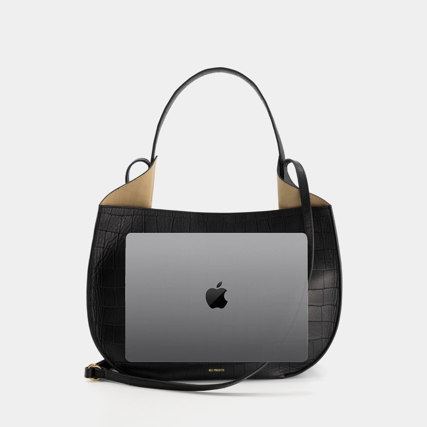 HELENE HOBO - SOFT CROC - BLACK