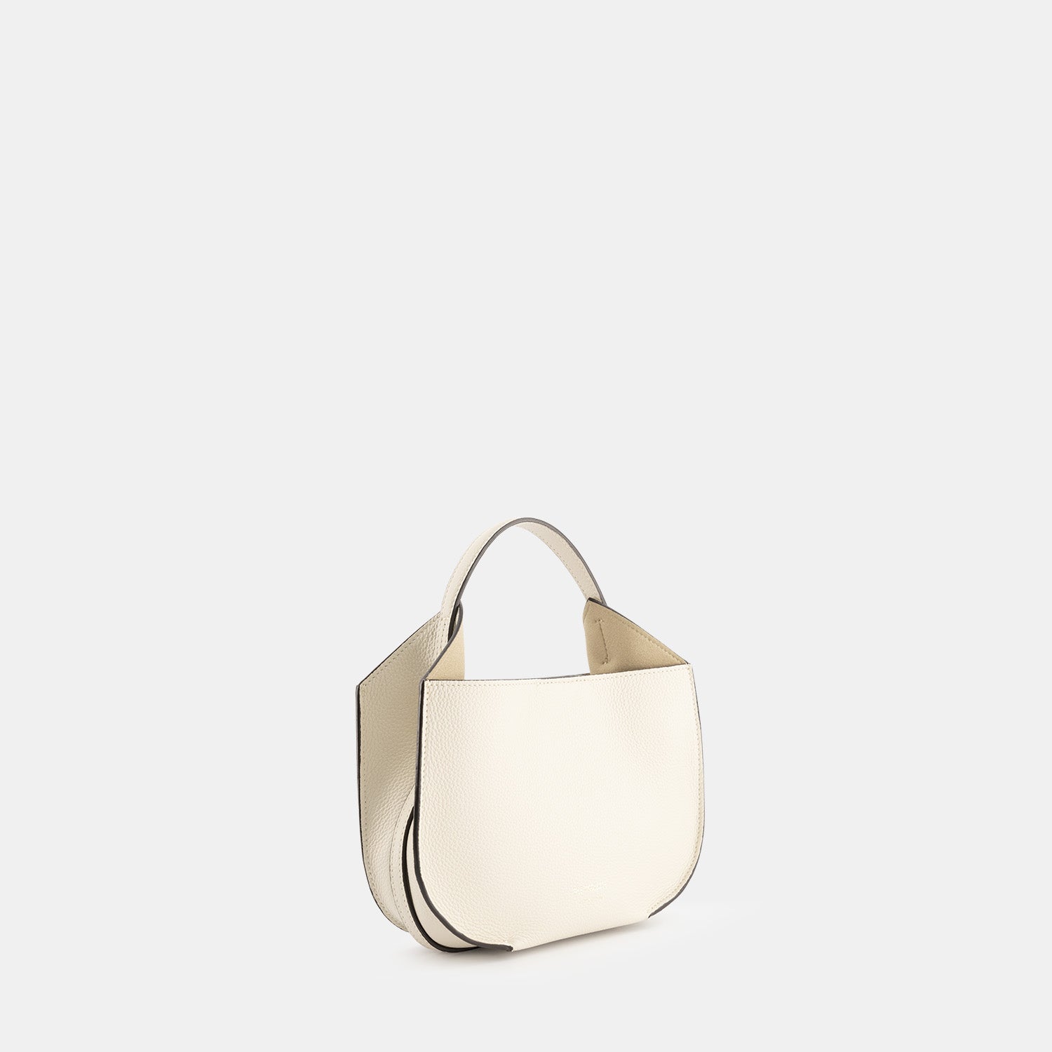 REE PROJECTS Helene Hobo MINI Beige Pebble Grain Calf Leather Style Chic Elegant Handbag Strap Cross Body Evening Everyday 