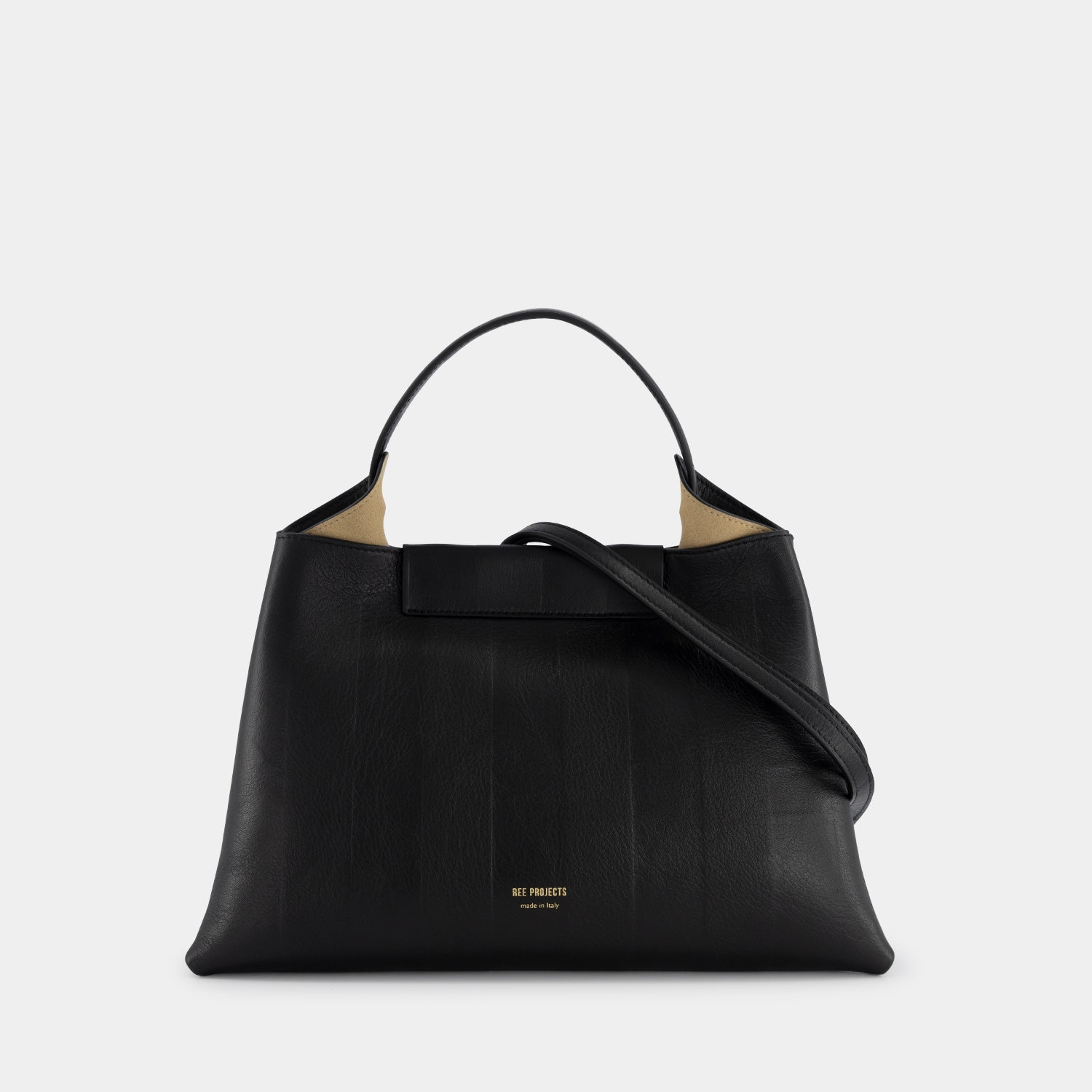 ELIEZE MEDIUM - SOFT CALF EMBOSSED STRIPES - BLACK