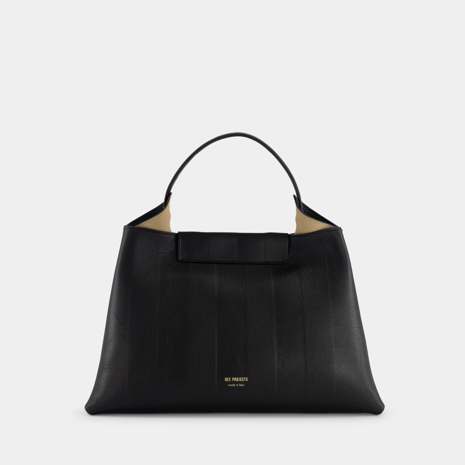 ELIEZE MEDIUM - SOFT CALF EMBOSSED STRIPES - BLACK
