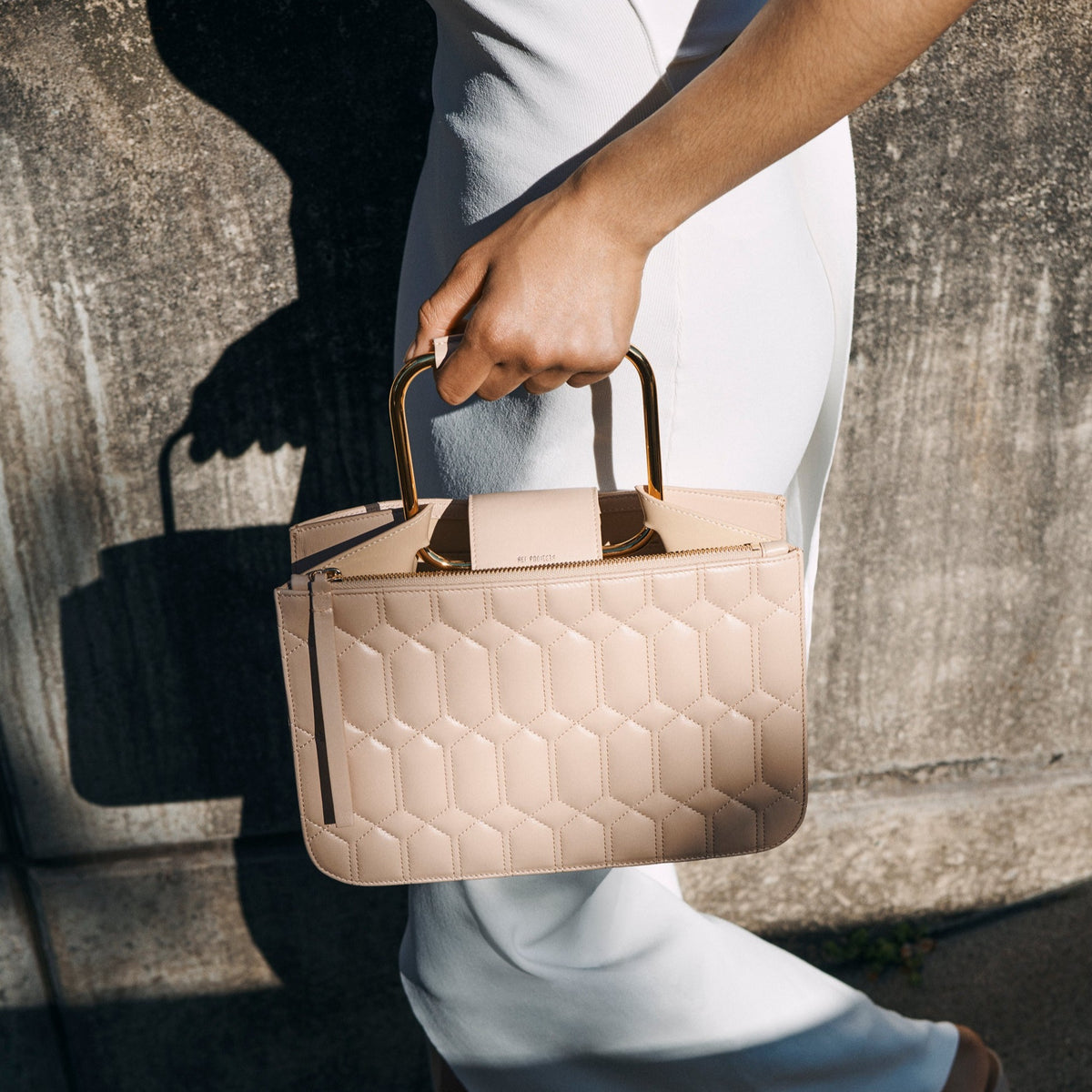 TESS - QUILTED NAPPA - NUDE