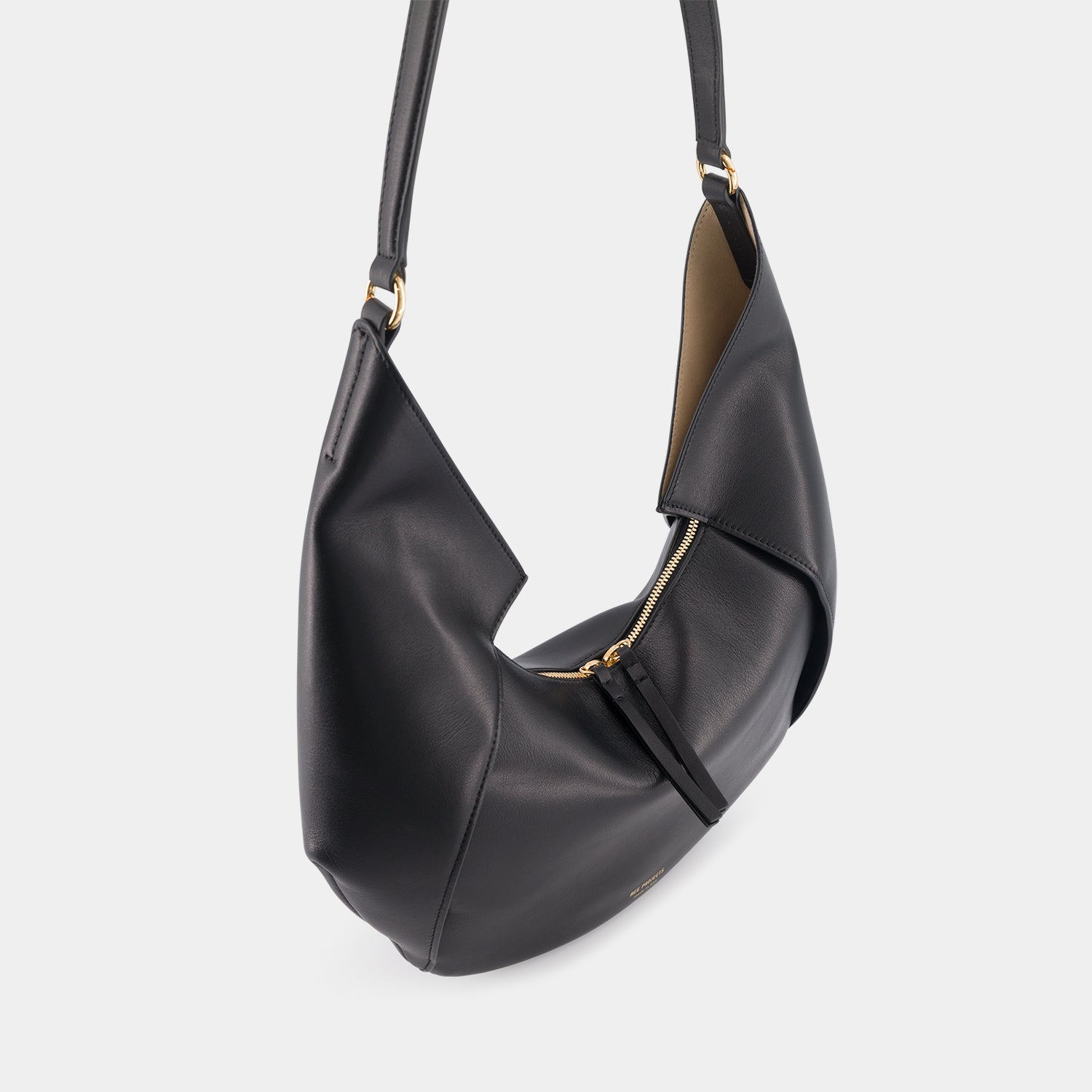 REE PROJECTS Riva Large Black Italian Calf Soft Leather Handmade Spacious Style Chic Modern Elegant Top Handle Shoulder Bag Everyday 