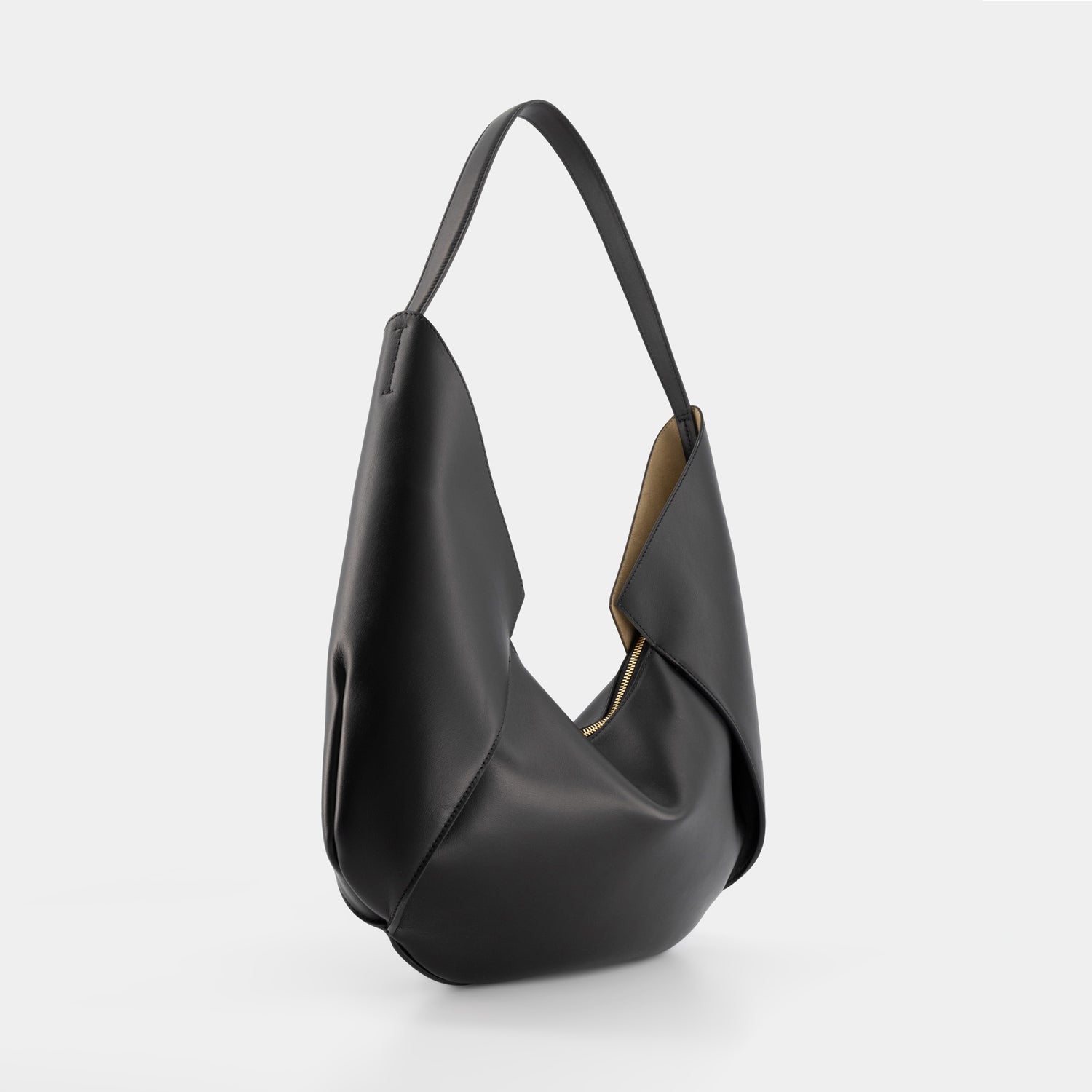 REE PROJECTS Riva Large Black Italian Calf Soft Leather Handmade Spacious Style Chic Modern Elegant Top Handle Shoulder Bag Everyday 