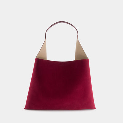 Clare_tote_suede_soft_calf_maroon_Reeprojects