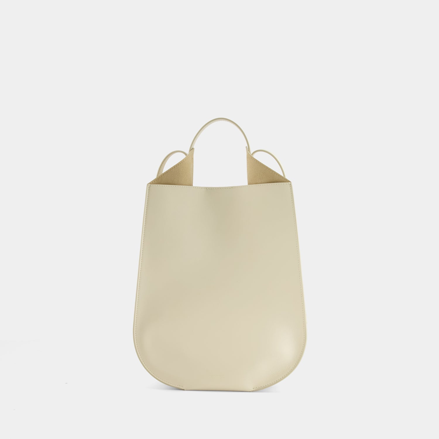 REE PROJECTS Helene MINI Beige Soft Calf Italian Leather Handmade Style Chic Elegant Top Handle Strap Cross Body Everyday Evening