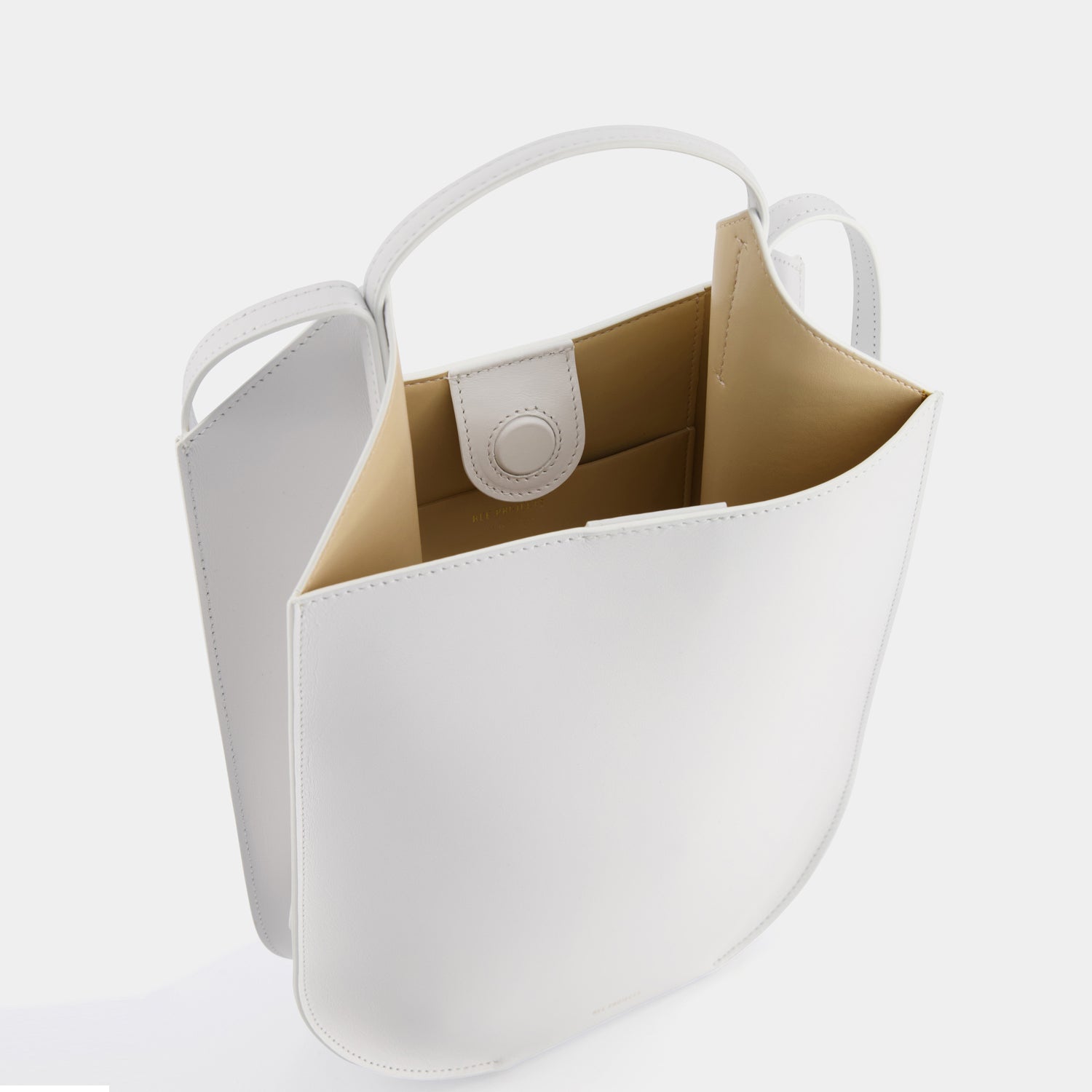 REE PROJECTS Helene MINI White Soft Calf Italian Leather Handmade Style Chic Elegant Top Handle Strap Cross Body Everyday Evening