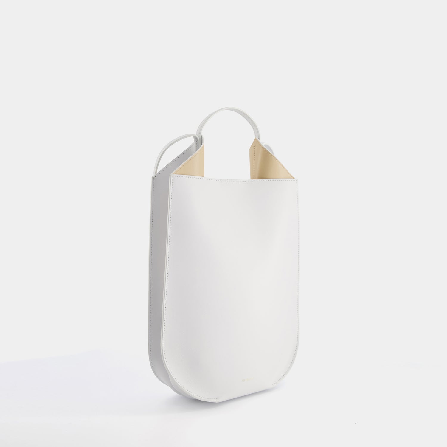 REE PROJECTS Helene MINI White Soft Calf Italian Leather Handmade Style Chic Elegant Top Handle Strap Cross Body Everyday Evening
