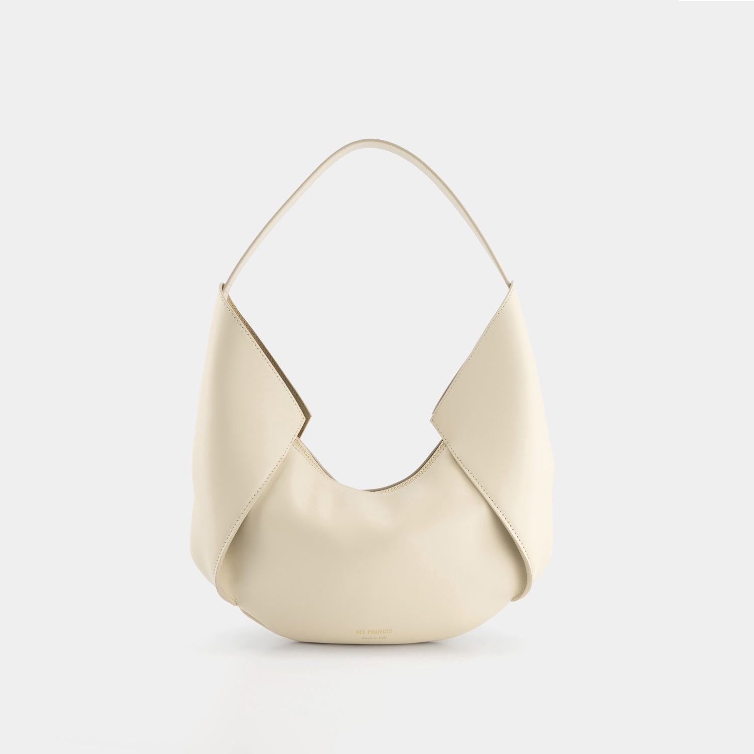 REE PROJECTS Riva Mini Beige Italian Calf Soft Leather Handmade Style Chic Modern Elegant Top Handle Shoulder Bag Everyday Evening